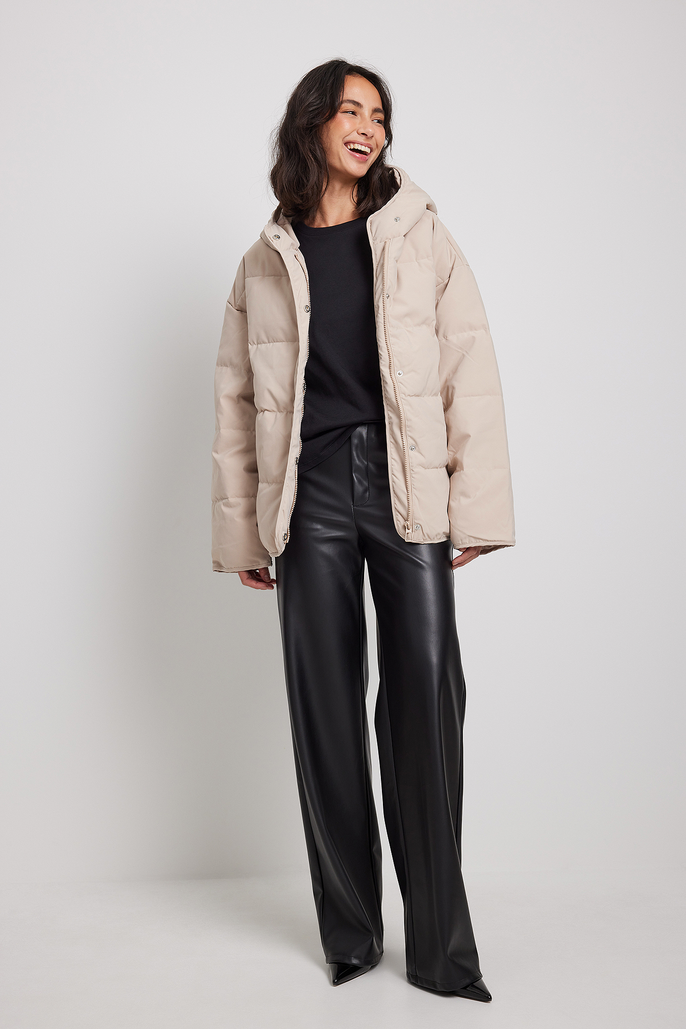 Padded Jacket Na Kd Puffer Na Kd Oversized Brown Puffer Jacket Na