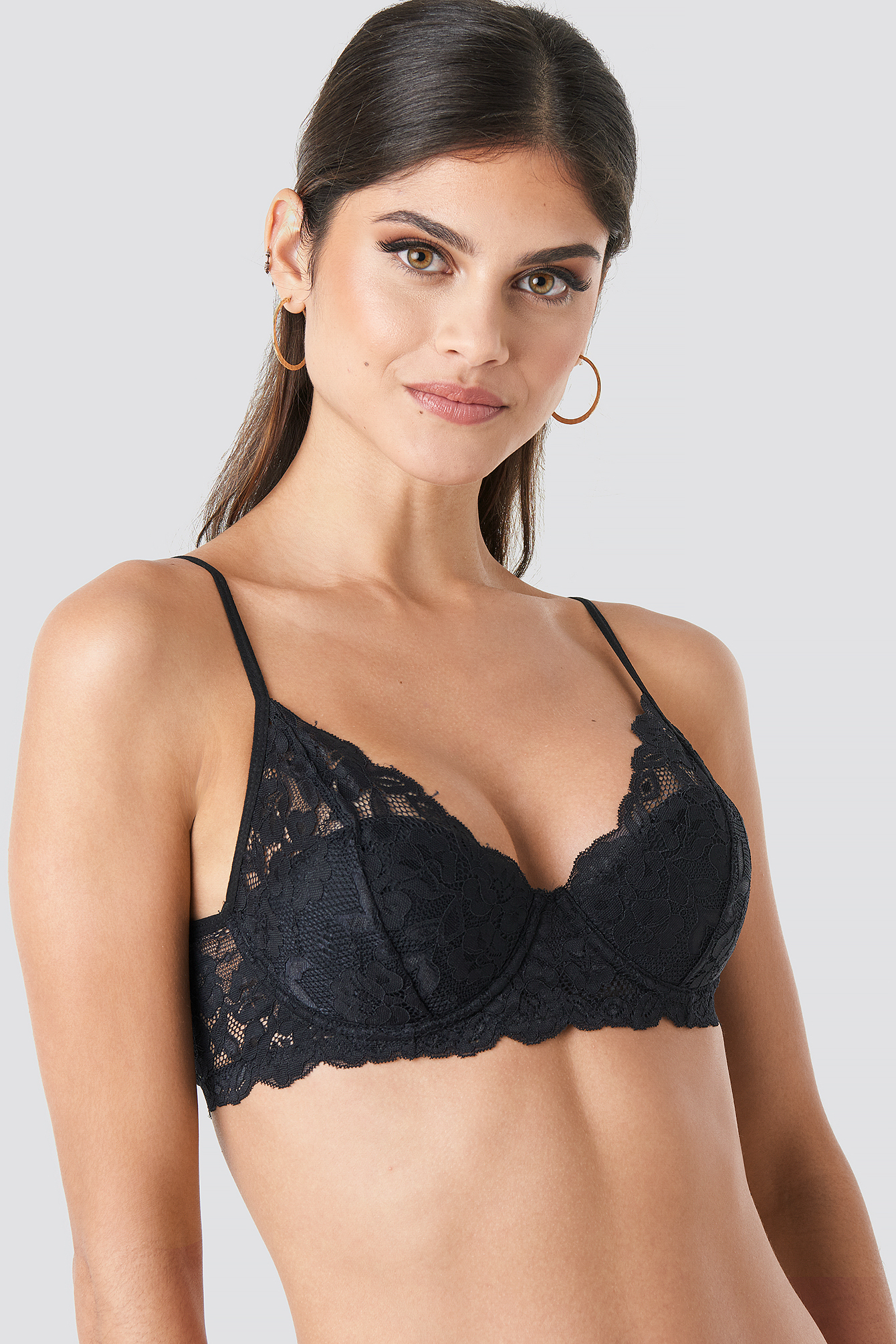 Padded Lace Bra Black