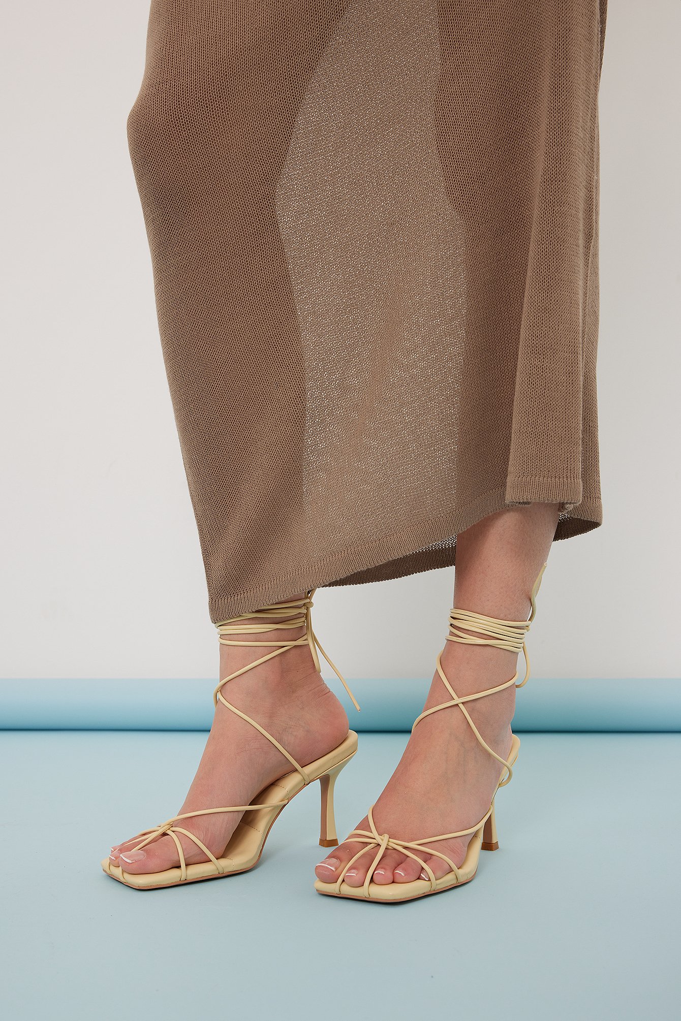 yellow strappy heels