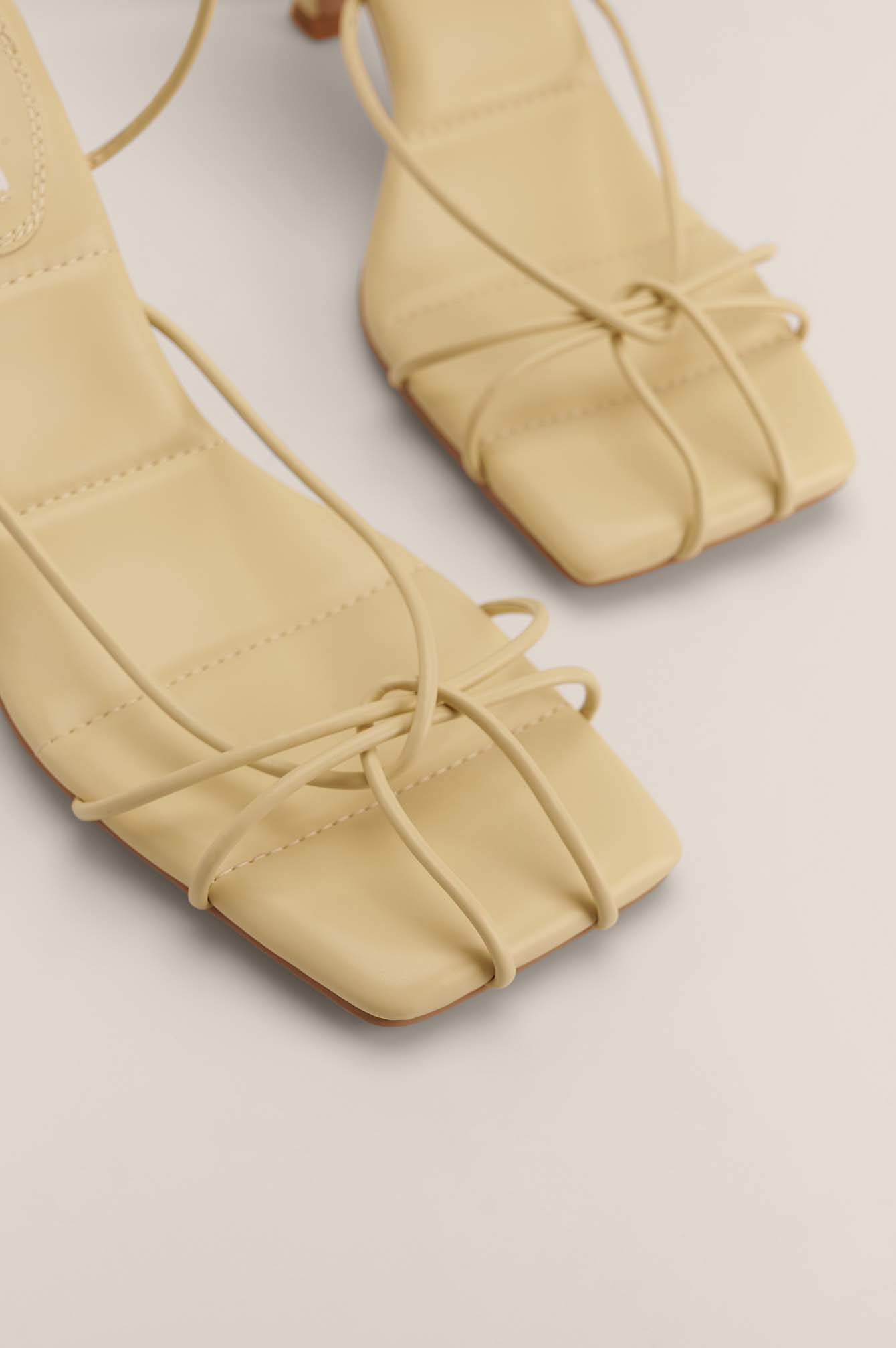 Padded Strappy Heels Yellow