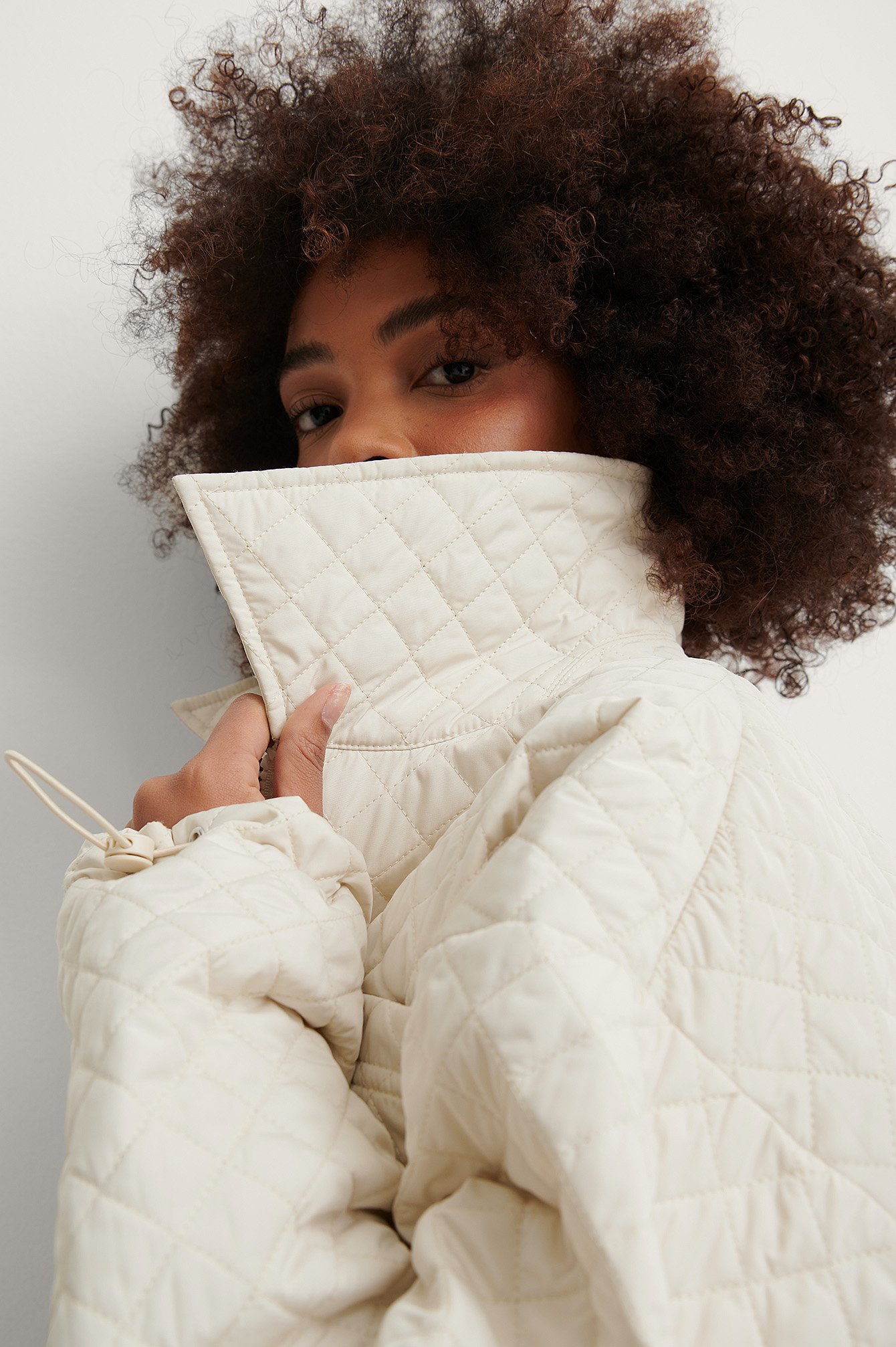 Cream Padding Quilted Jacket