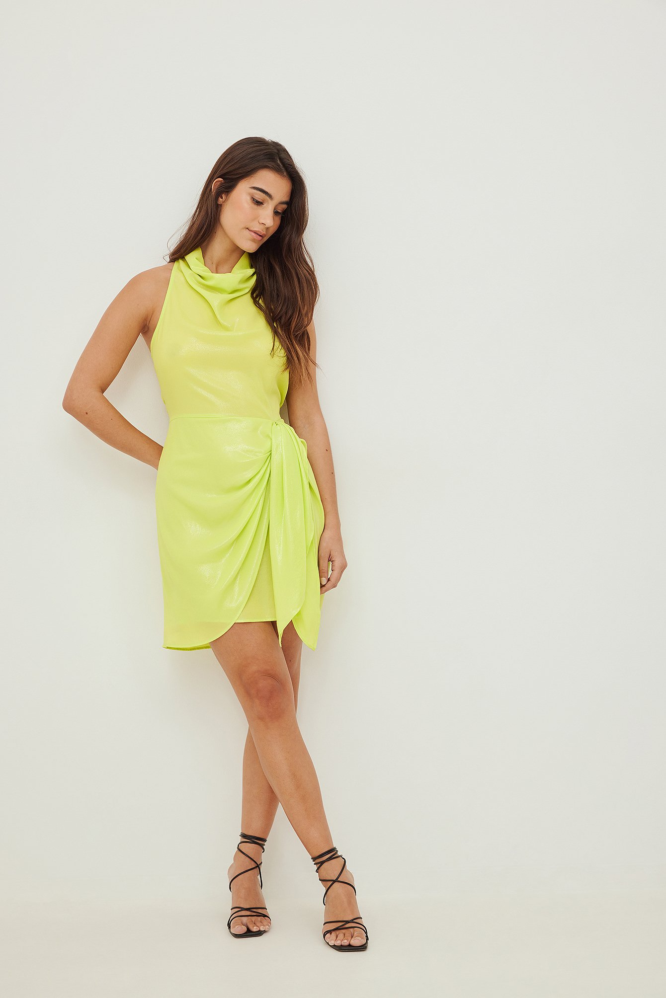 Lime Panel Front Mini Dress
