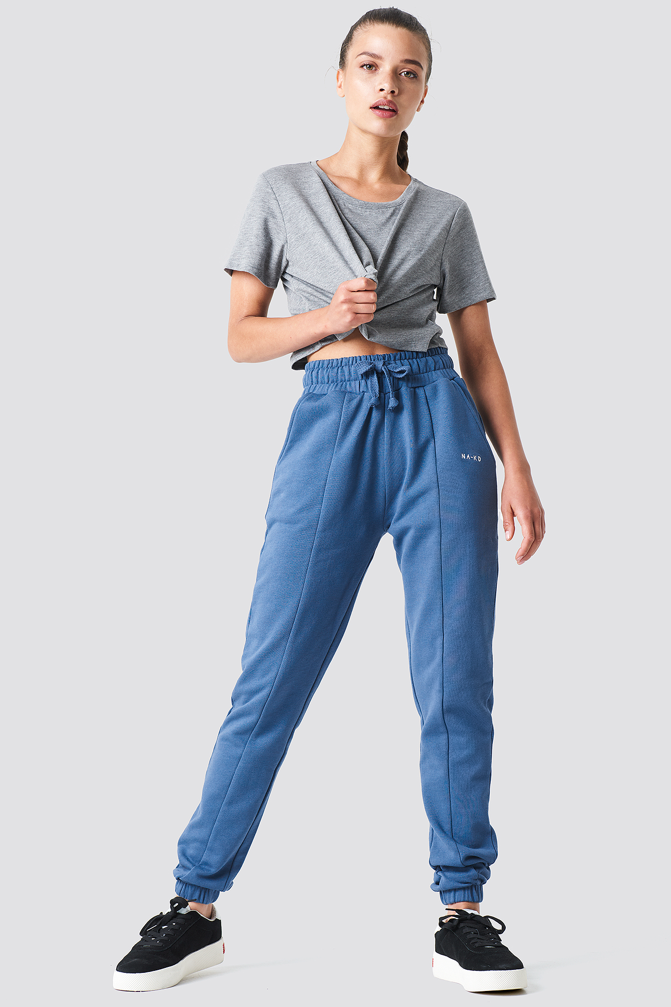 Panel Sweatpants Dark Dusty Blue