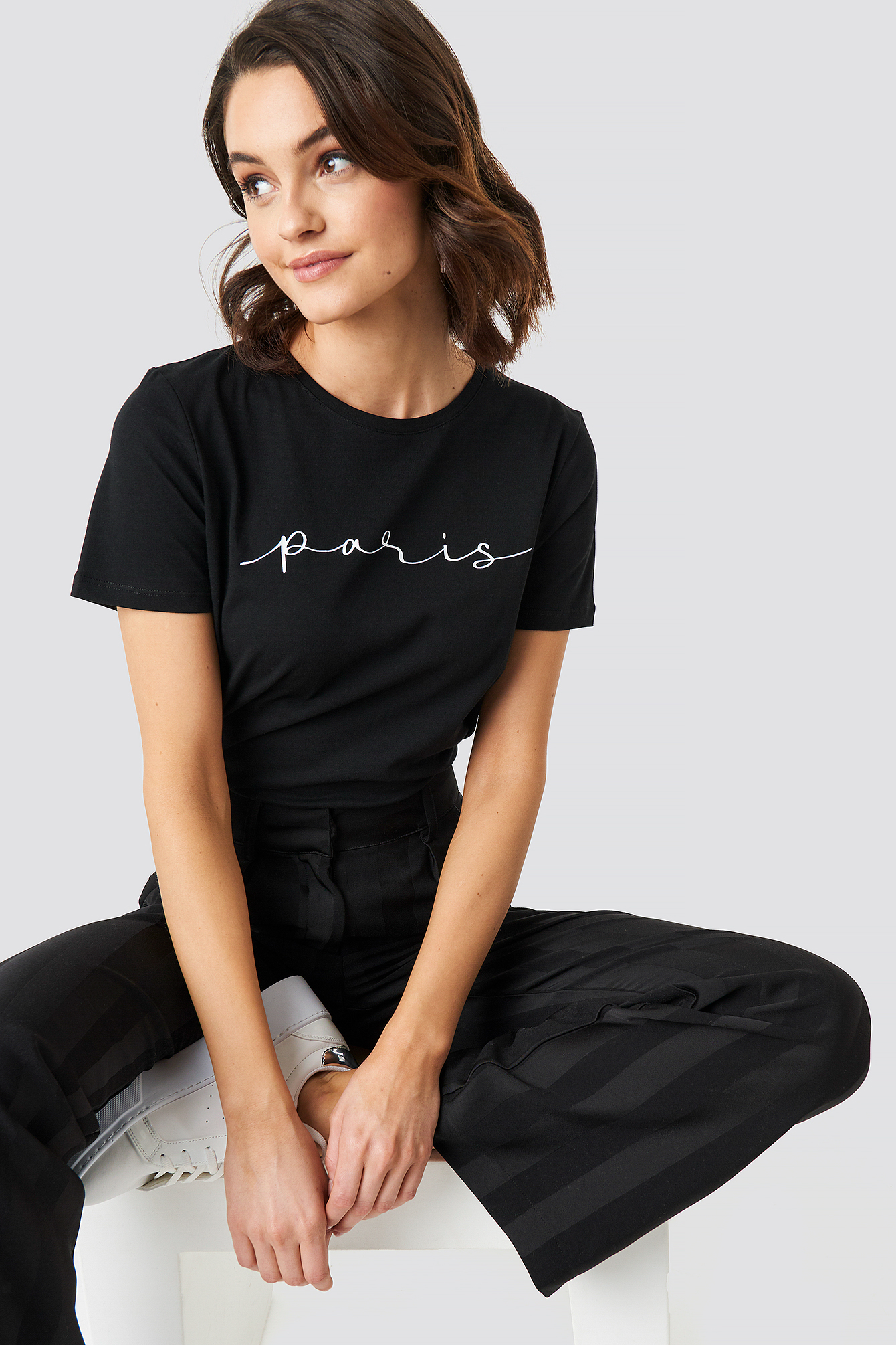 Paris Print Tee Black