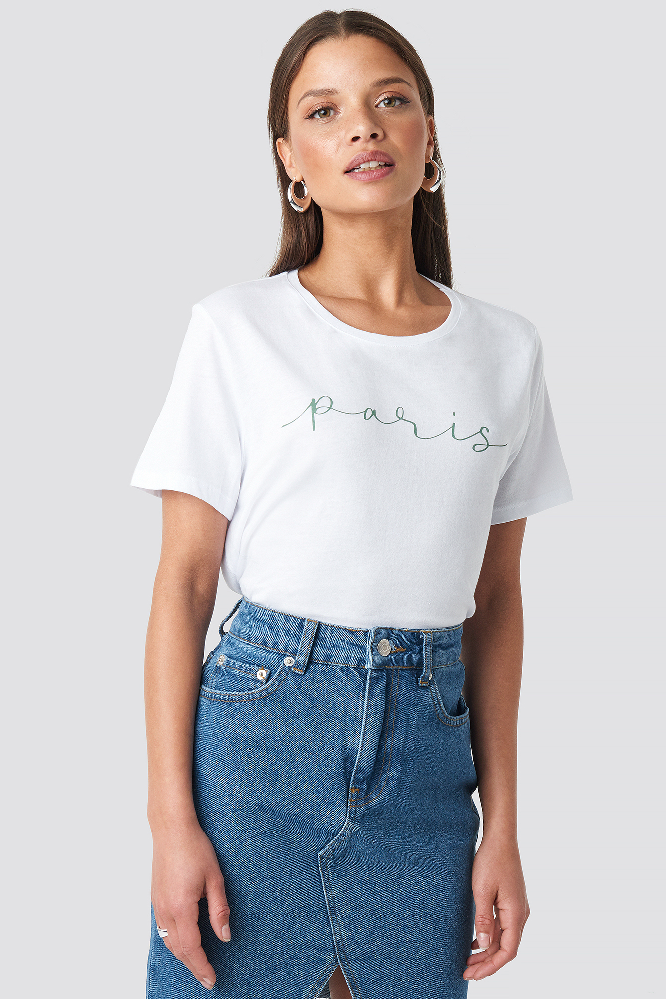 Paris Print Tee White/green