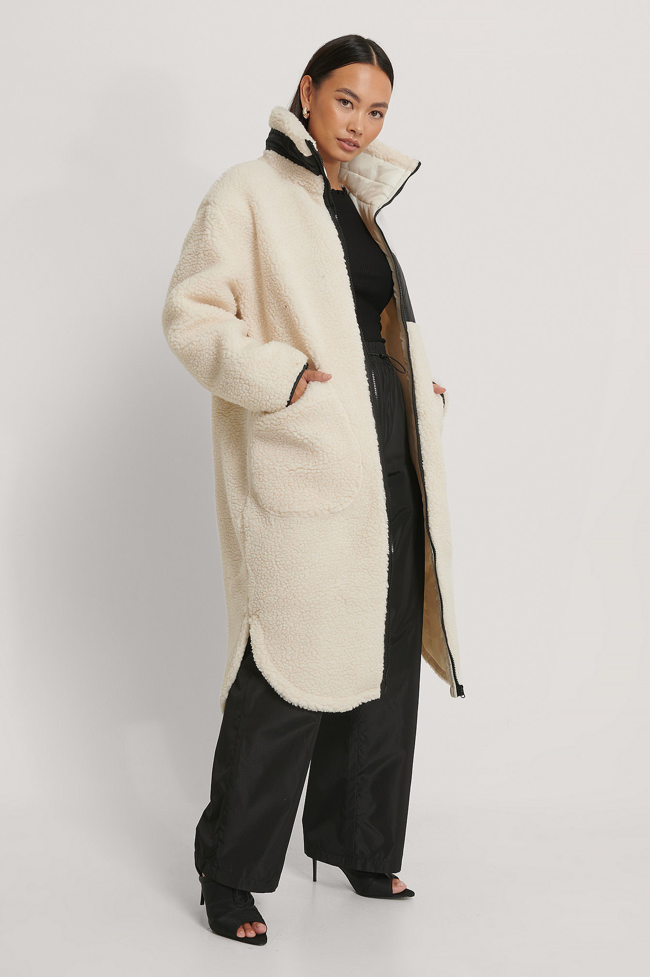 patch pocket teddy coat
