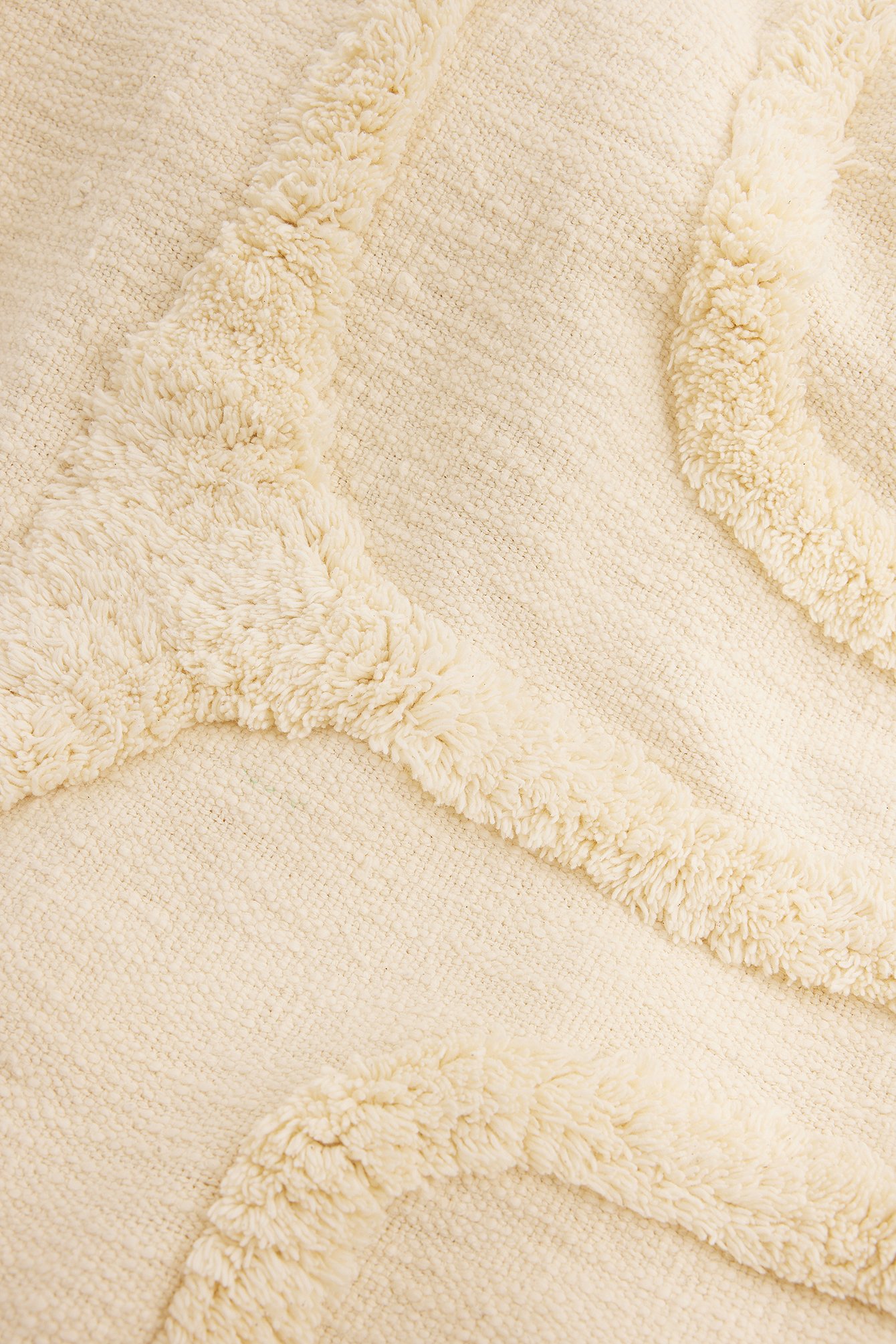 Beige Patterned Fluffy Throw