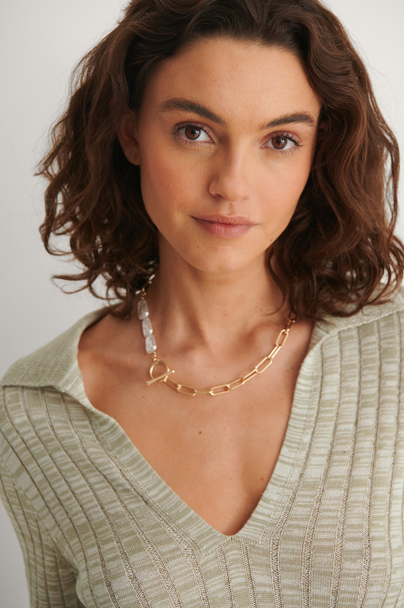 na-kd accessories -  Perlen-Detail Halskette - Gold