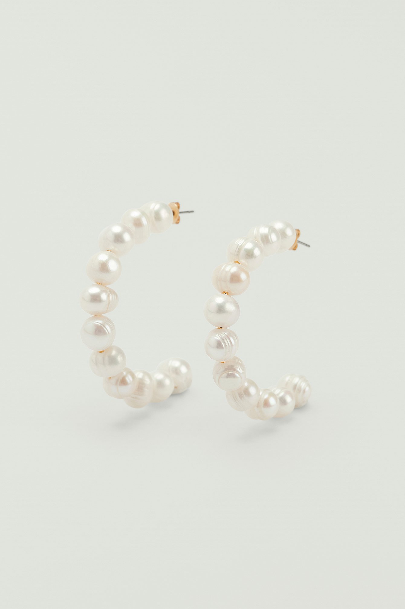 White Orecchini a cerchio di perle