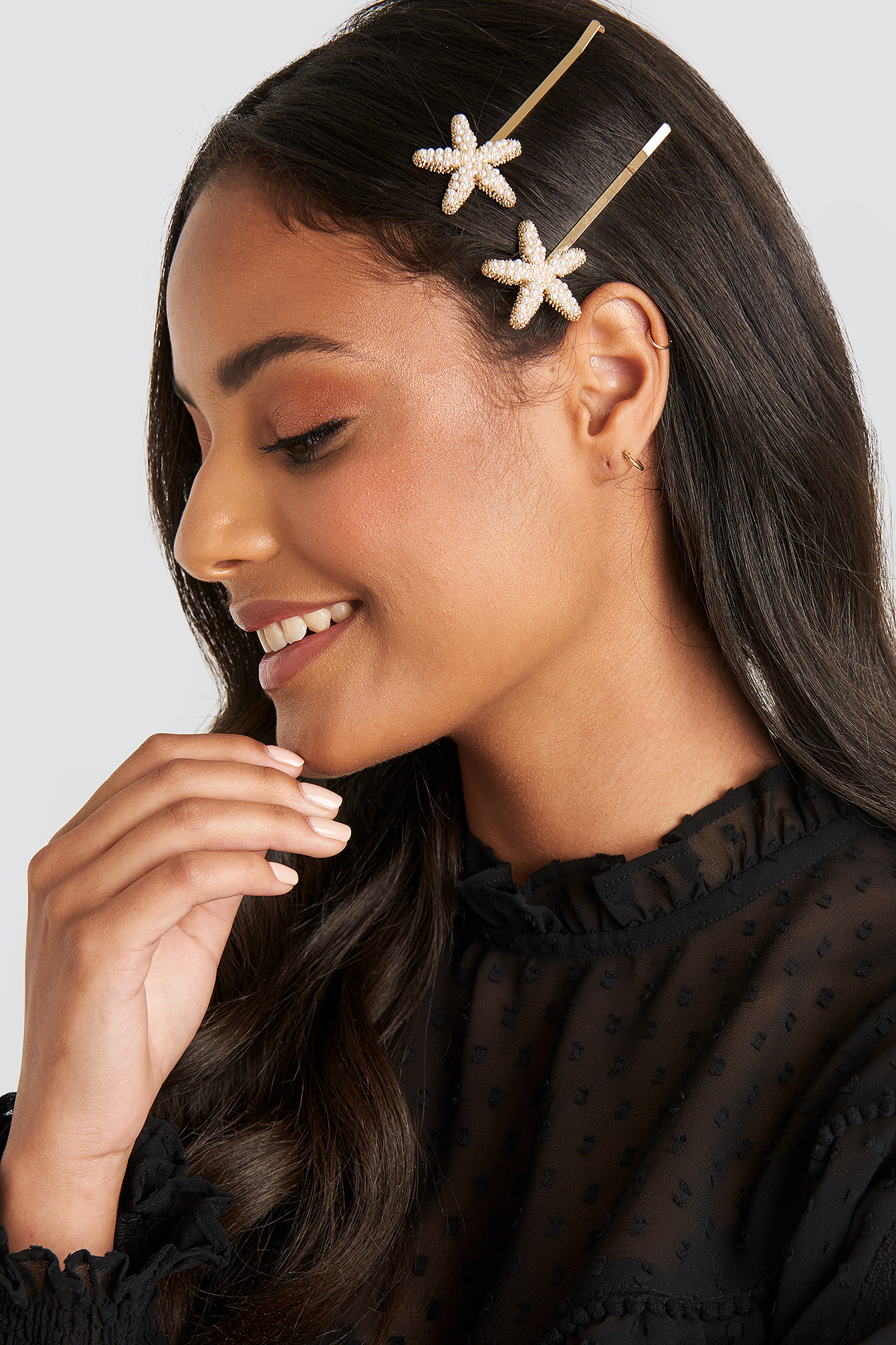 Pearly Sea Star Hairclips Gold