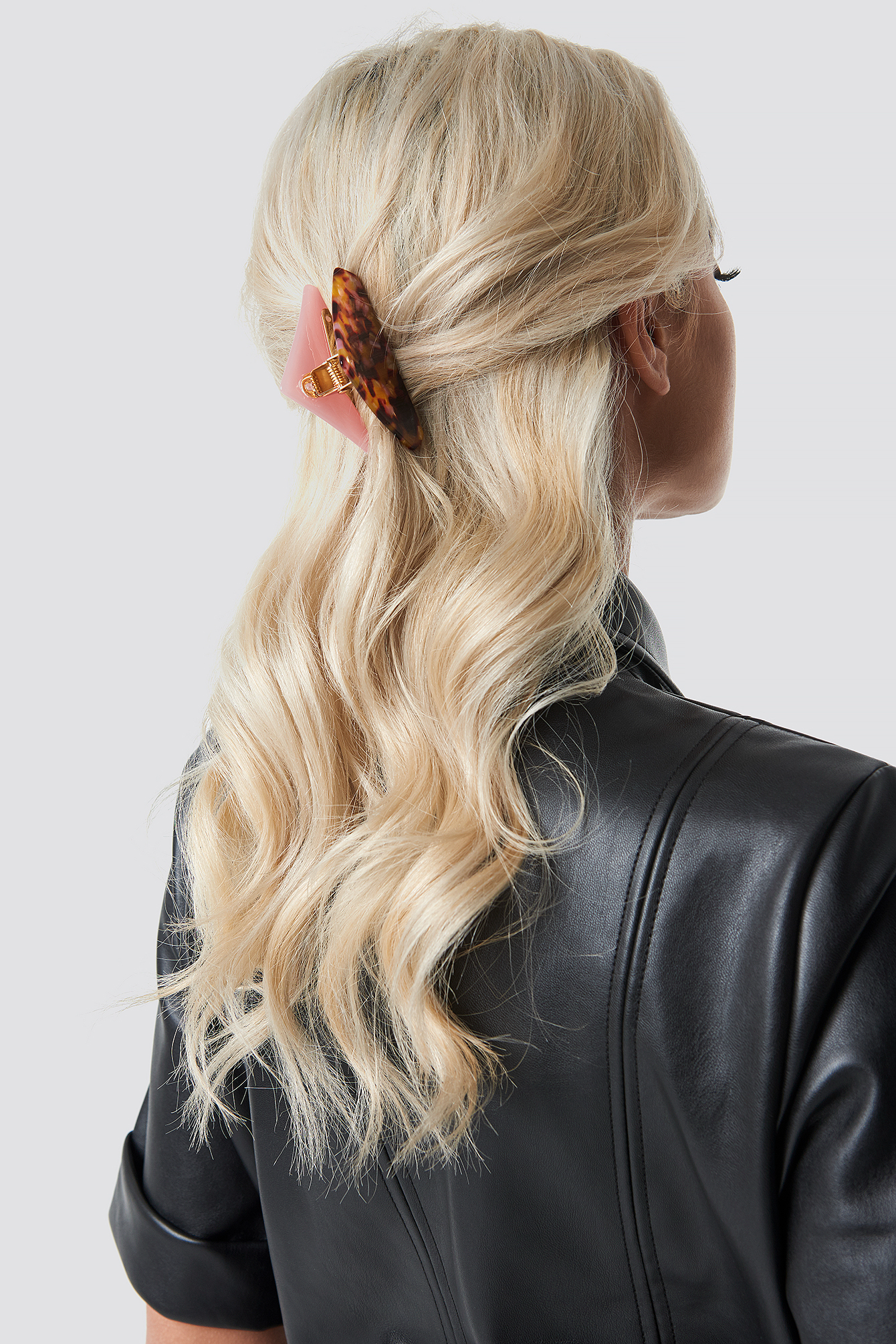 Pink Triangular Resin Hair Clip Pink