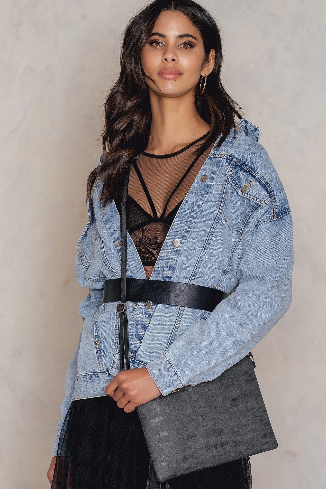 Plain Shoulder Strap Bag Grey NAKD