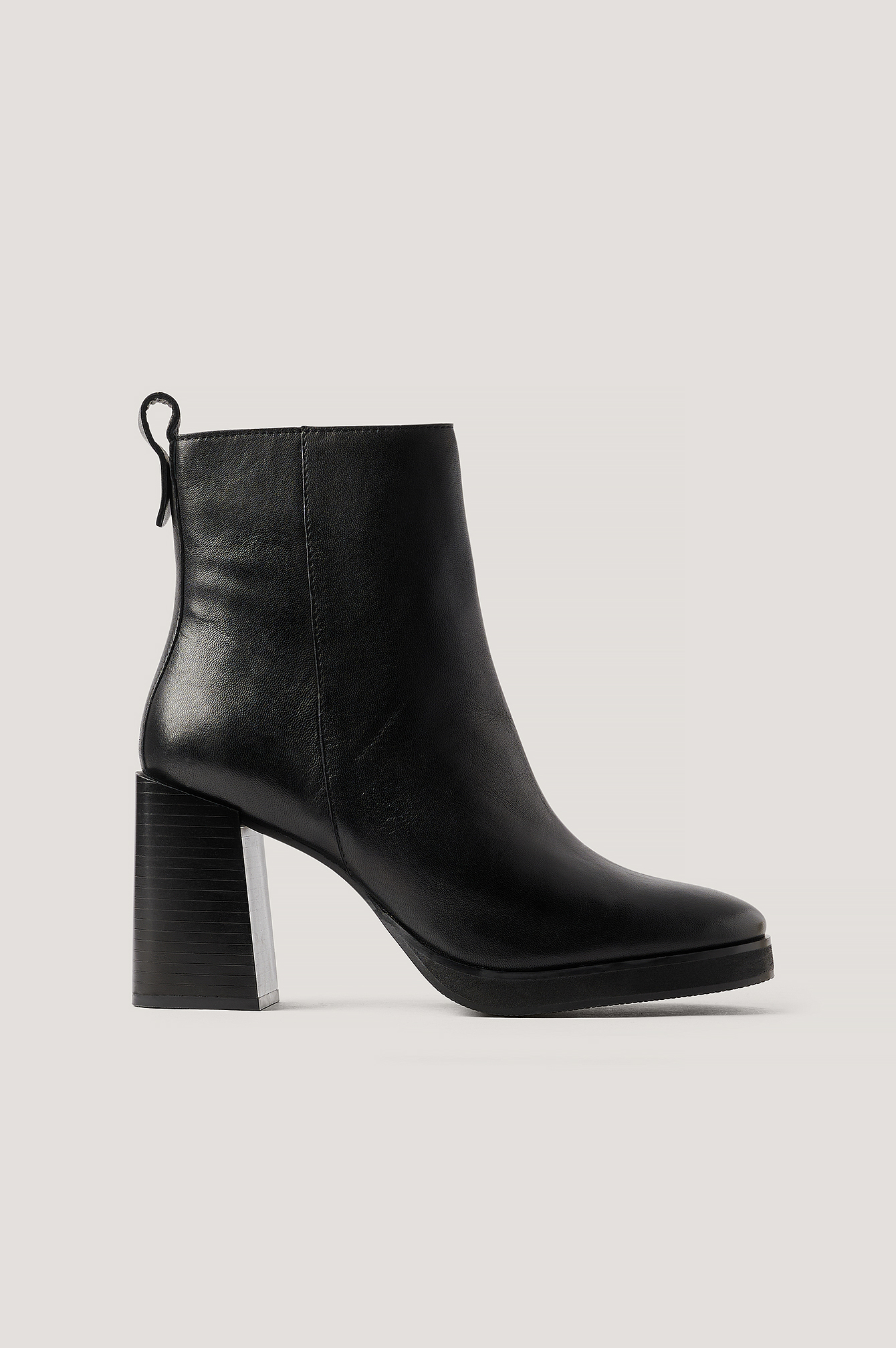 Platform Leather Boots Black | NA-KD
