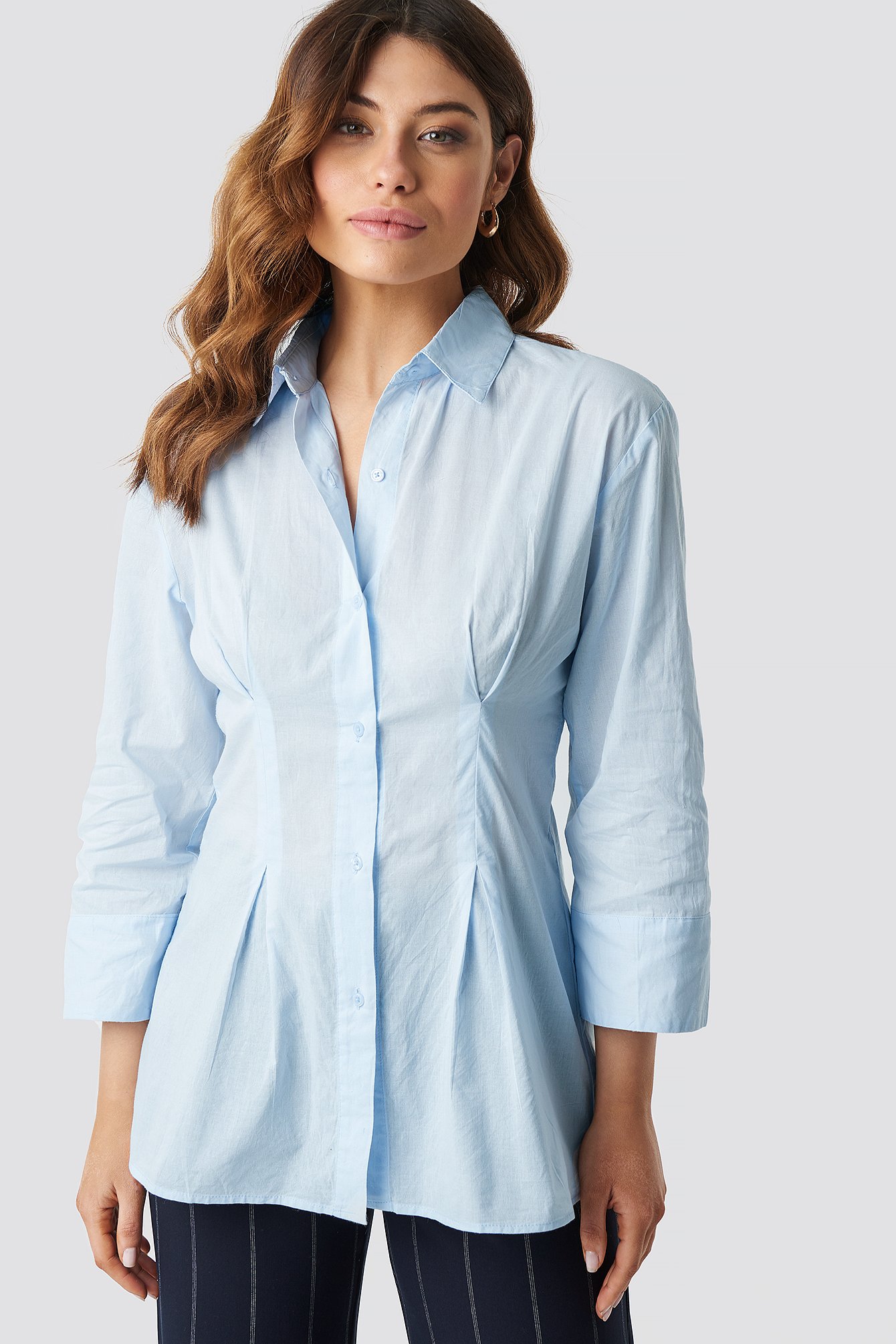 Damen Bekleidung Oberteile Hemden NA-KD Baumwolle Classic Pleat Detail Oversized Shirt in Weiß 