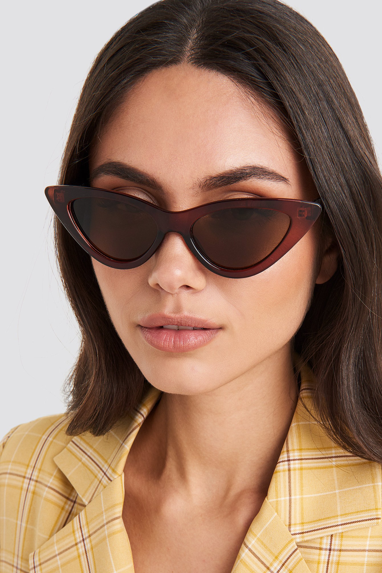 Pointy Cat Eye Sunglasses Brown Na Kd Com