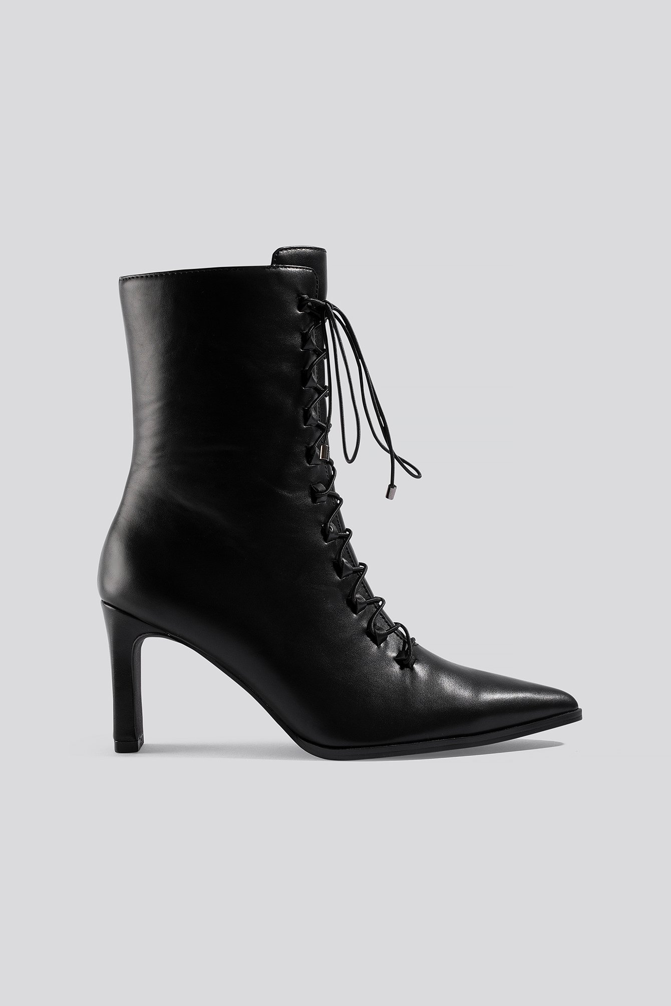 Pointy Lace Up Booties