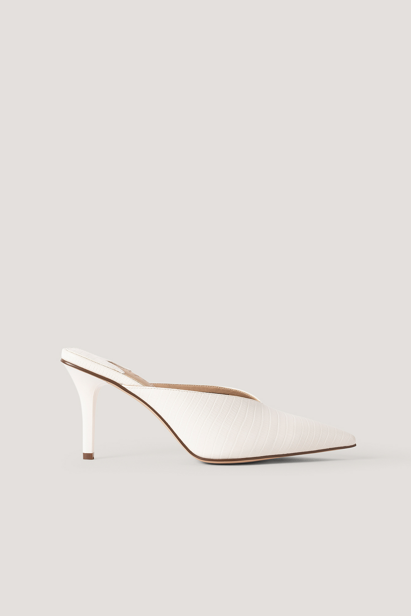 Sandalias Puntiagudas Con Parte Trasera Cuadrada Blanco | na-kd.com