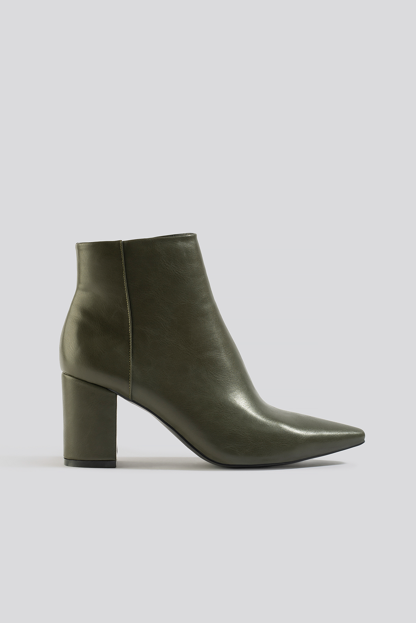 Pointy Toe Ankle Boots Army Green