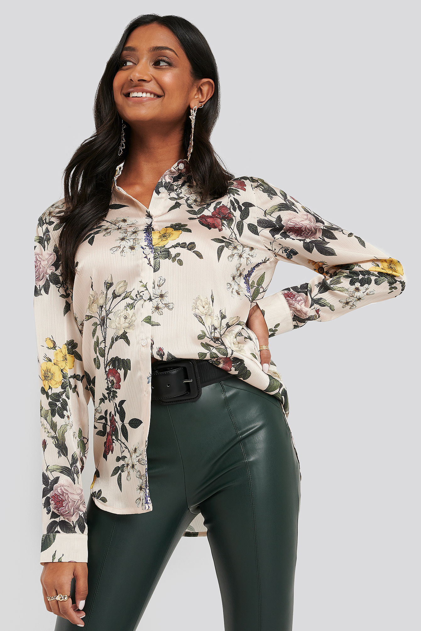 Printed Woven Shirt Flower Print