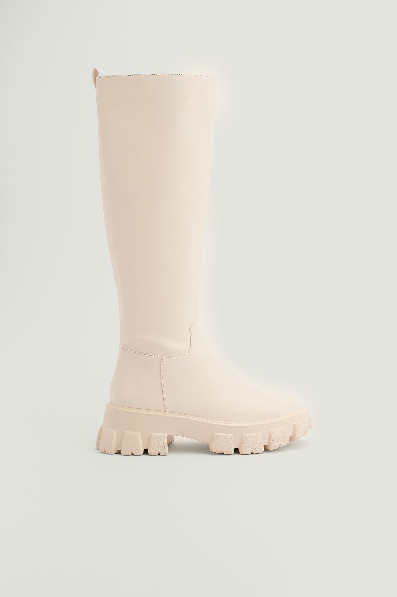 Profile Sole Shaft Boots Offwhite | NA-KD
