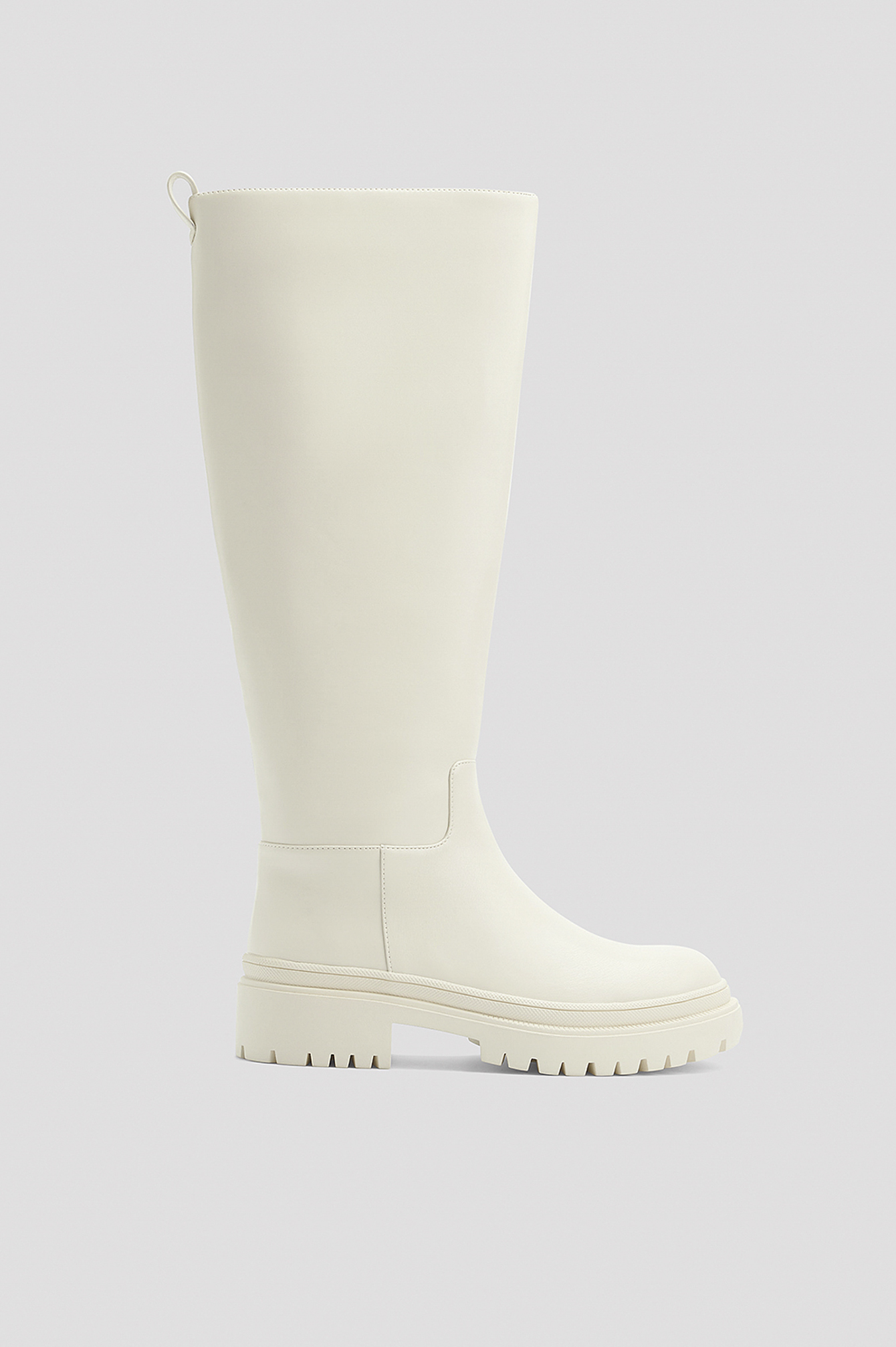 na-kd shoes -  Schaft-Stiefel mit Profil-Sohle - Offwhite