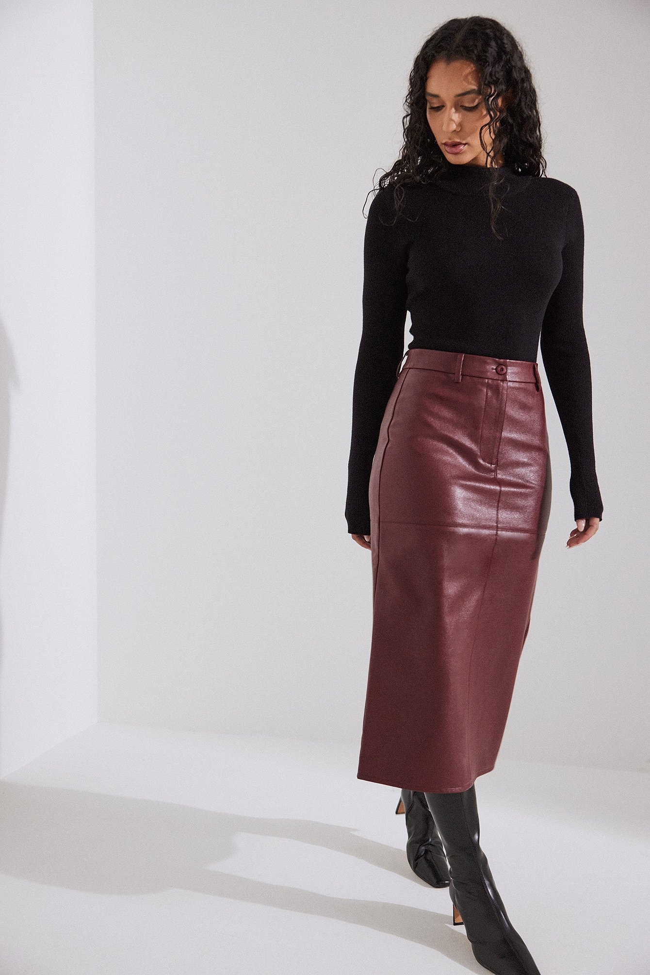 Vintage Green Leather Skirt Selected by Cherry | Free People