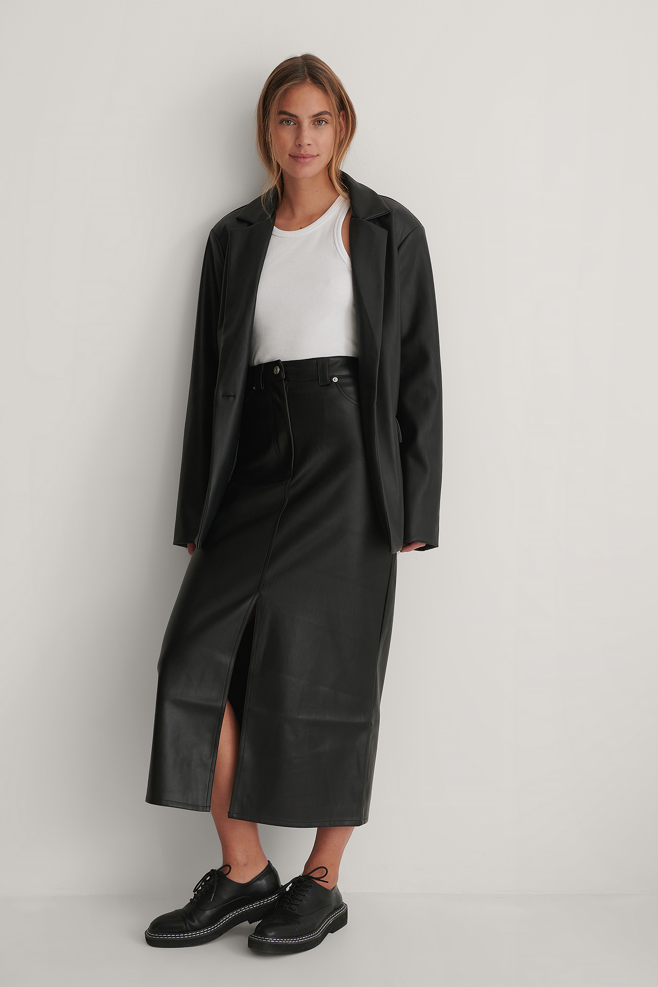 black pu skirt