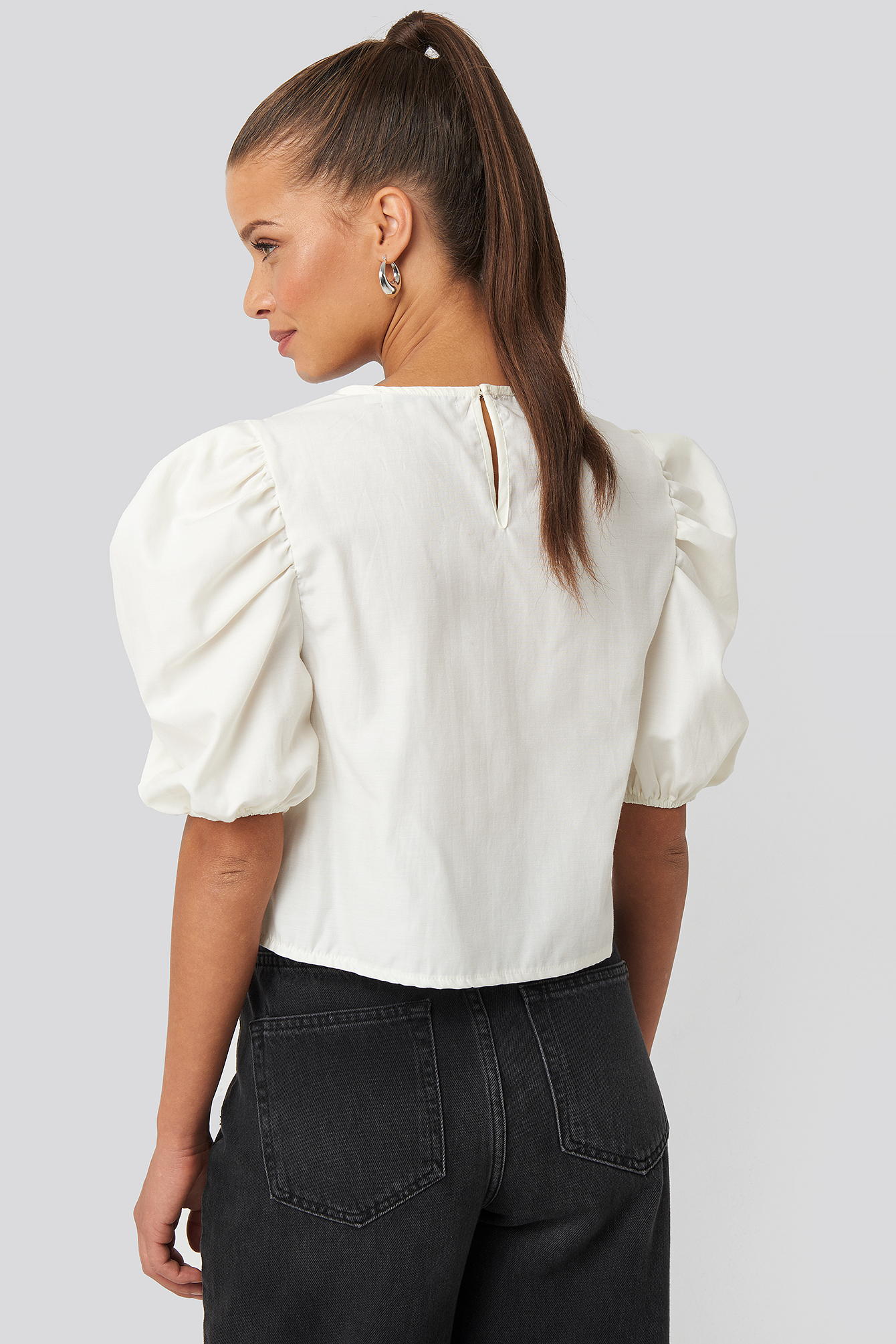 Puff Shoulder Short Sleeve Blouse White | na-kd.com