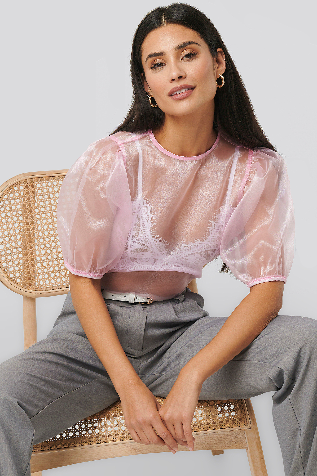 Puff Sleeve Blouse Pink