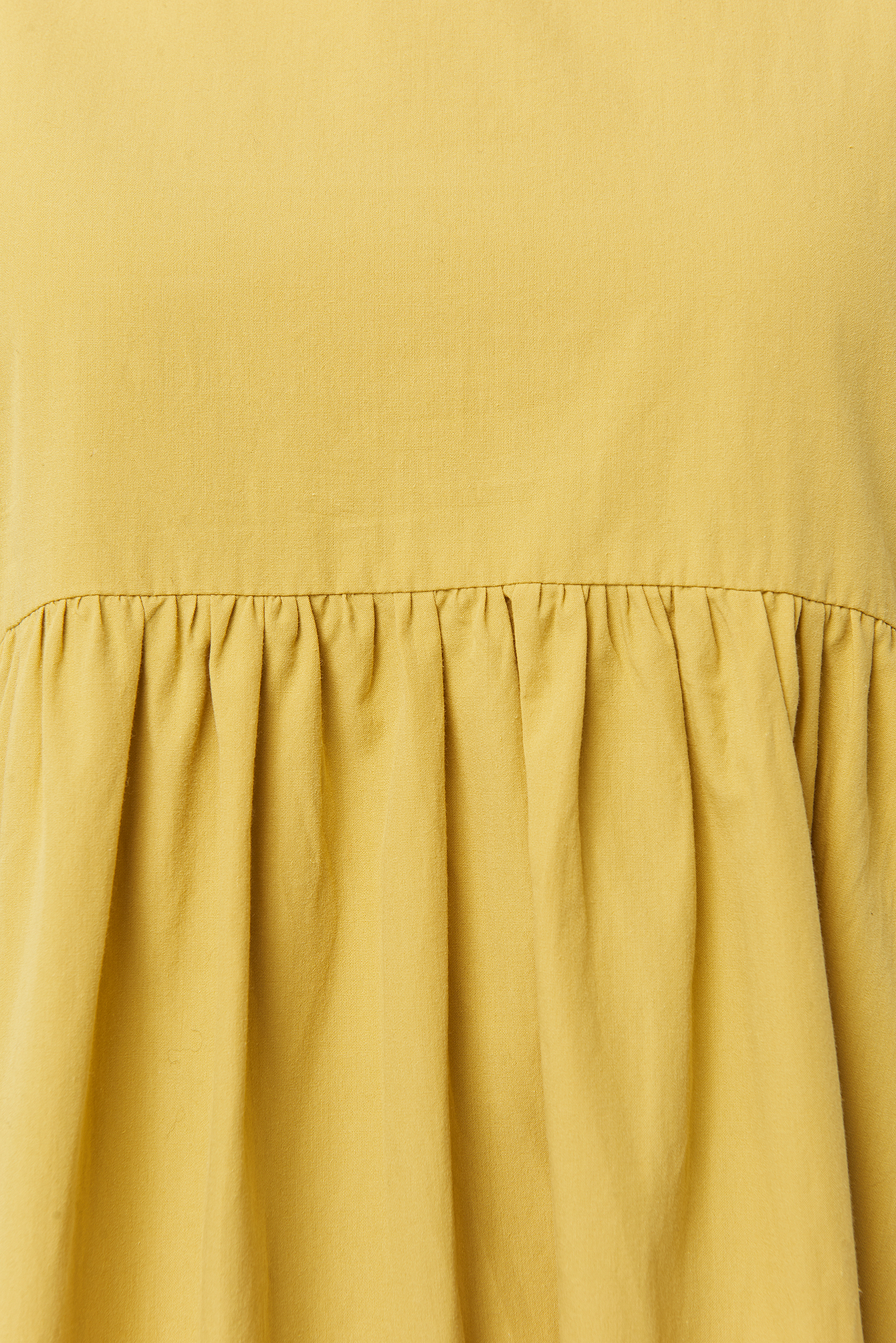 Yellow Puff Sleeve Pleated Tiered Midi Dress