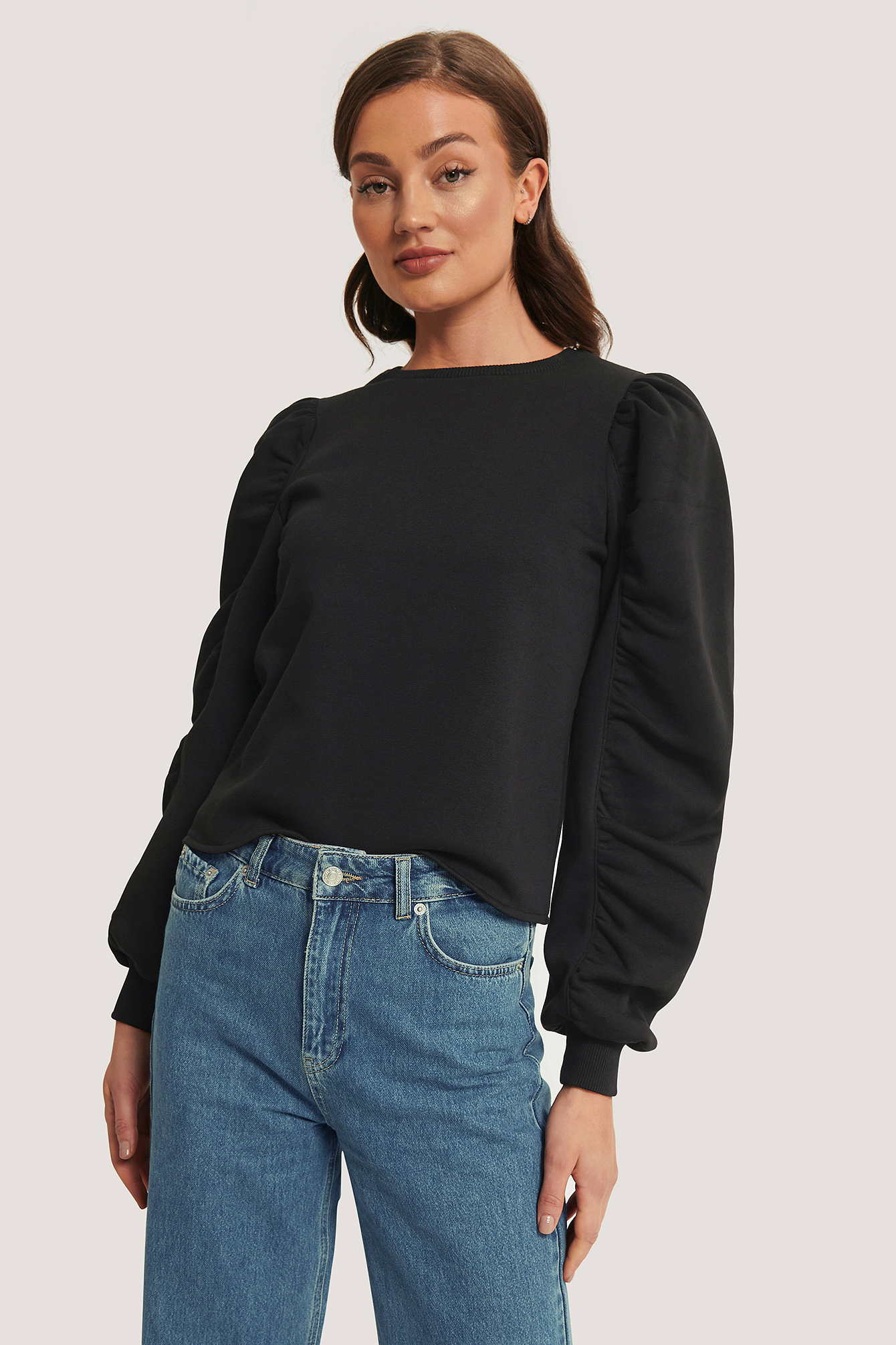 Black Langarm-Sweatshirt
