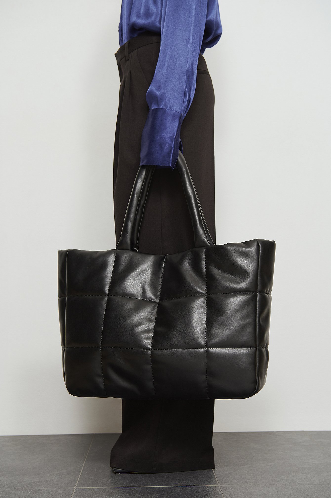 Black Puffy Tote Bag