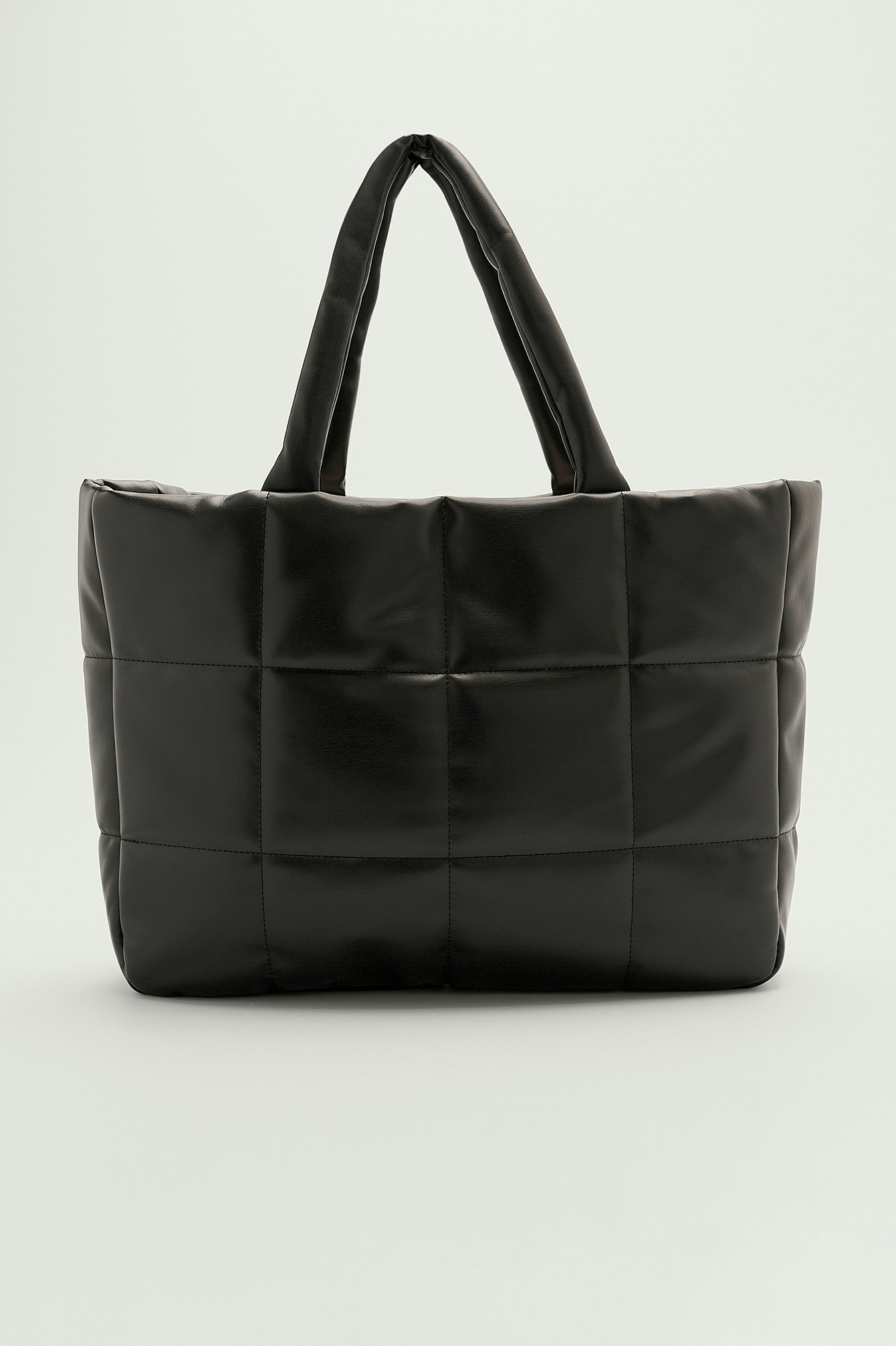 Black Reciclado bolsa de tela abullonada