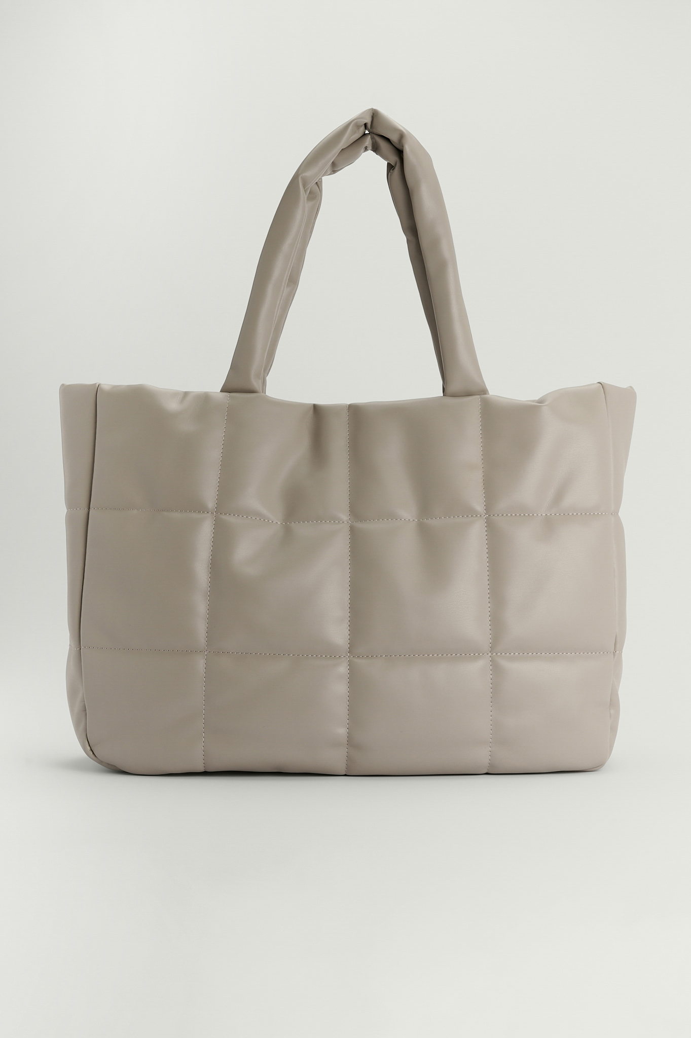 Light Grey Recycled Puffy Tote Bag