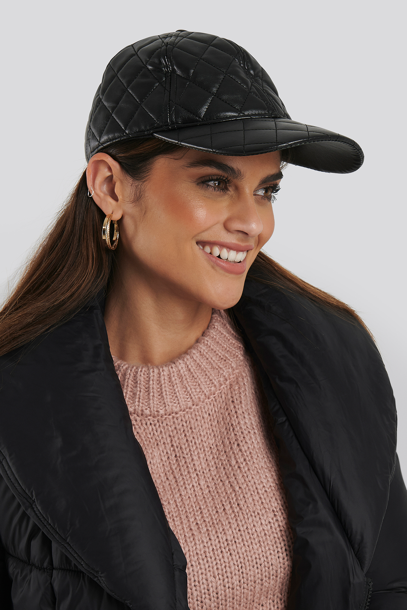 Quilted Baseball Cap Black