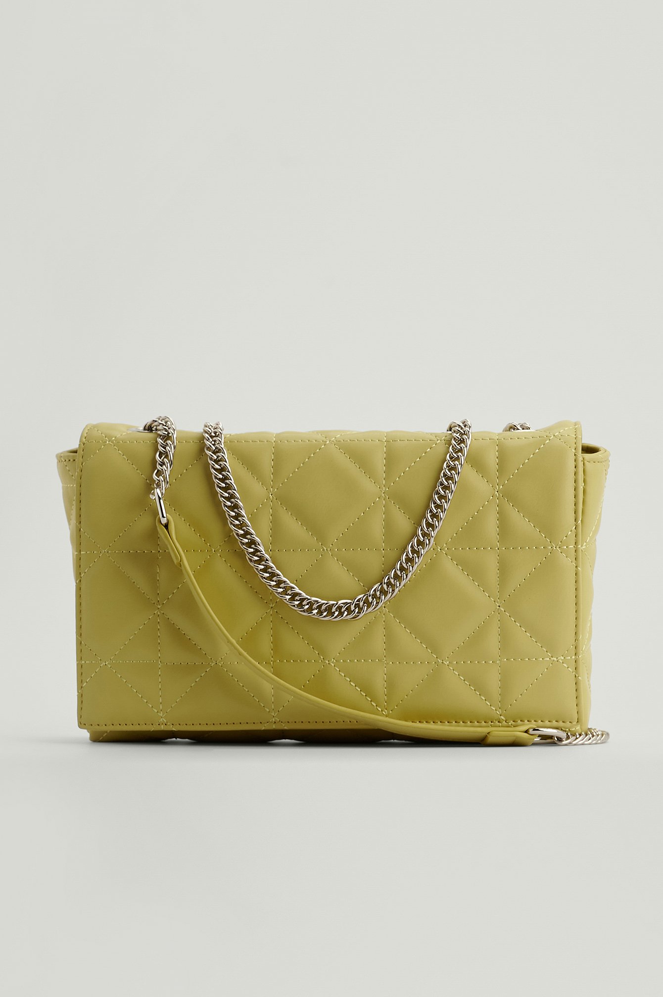 Lime Quilted Chain Bag