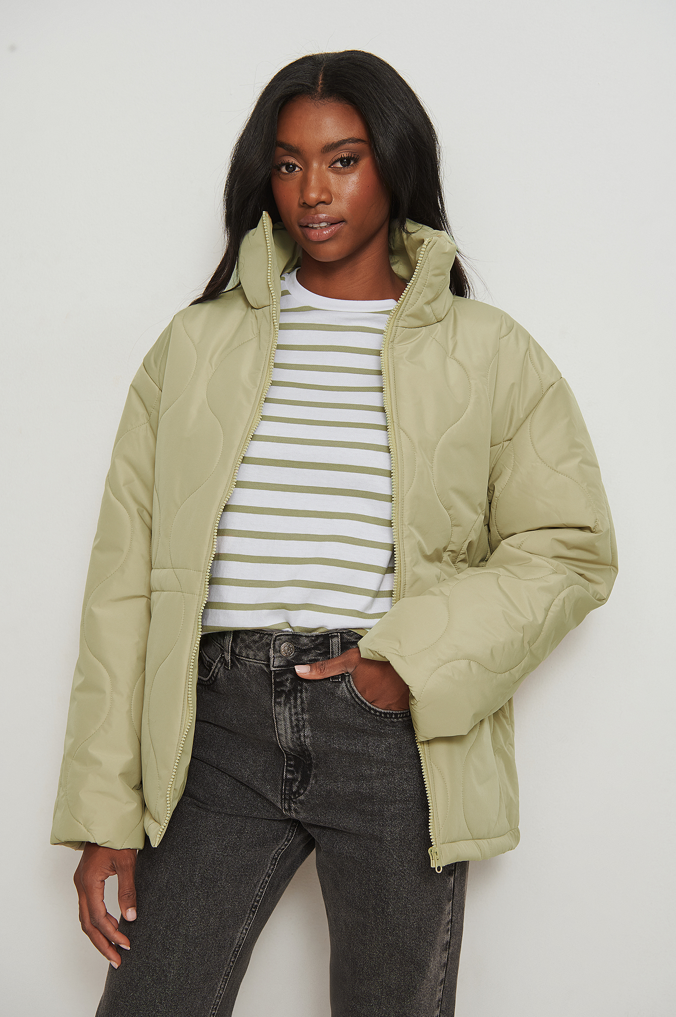 Quilted Drawstring Padded Short Jacket 