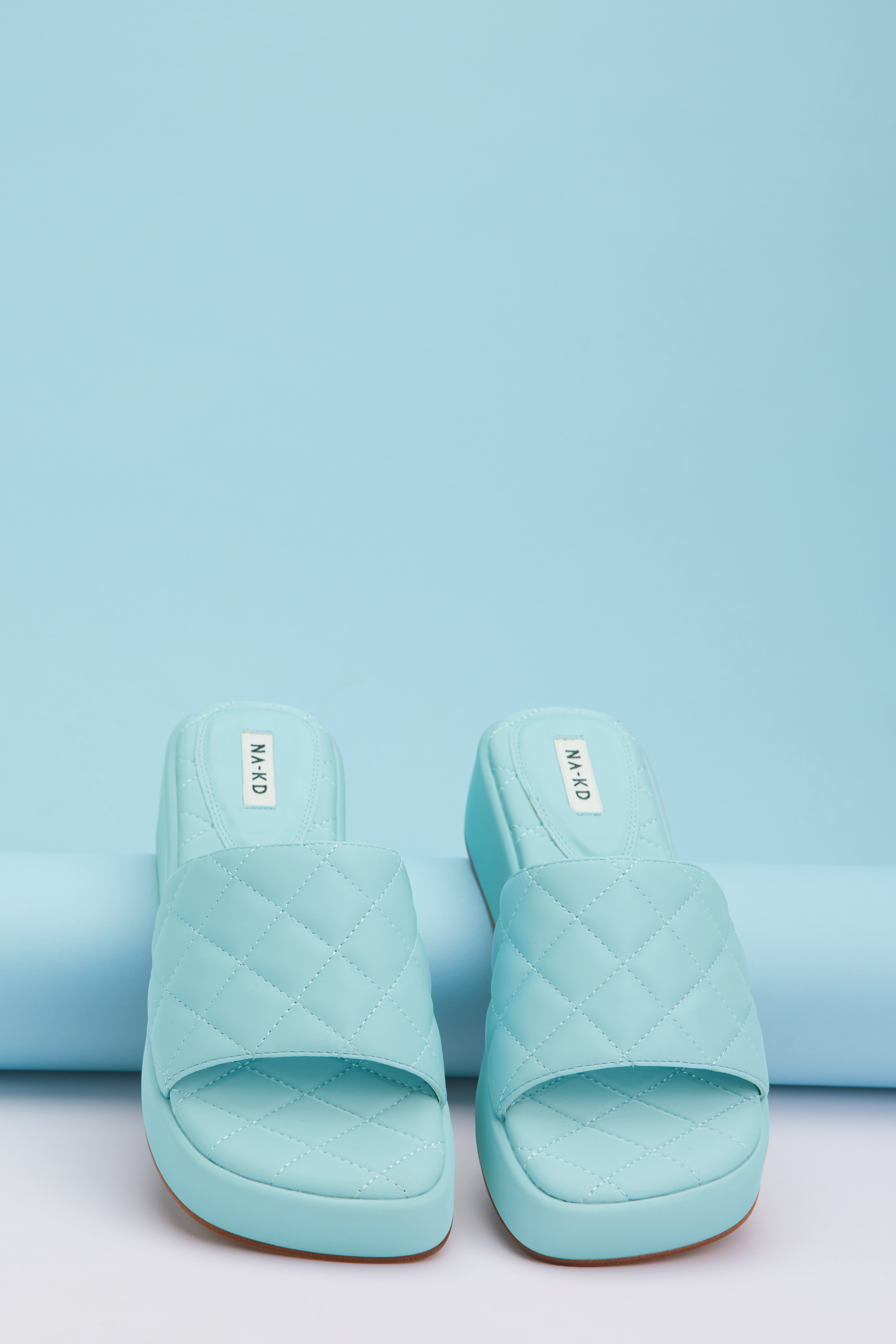 light blue flat sandals