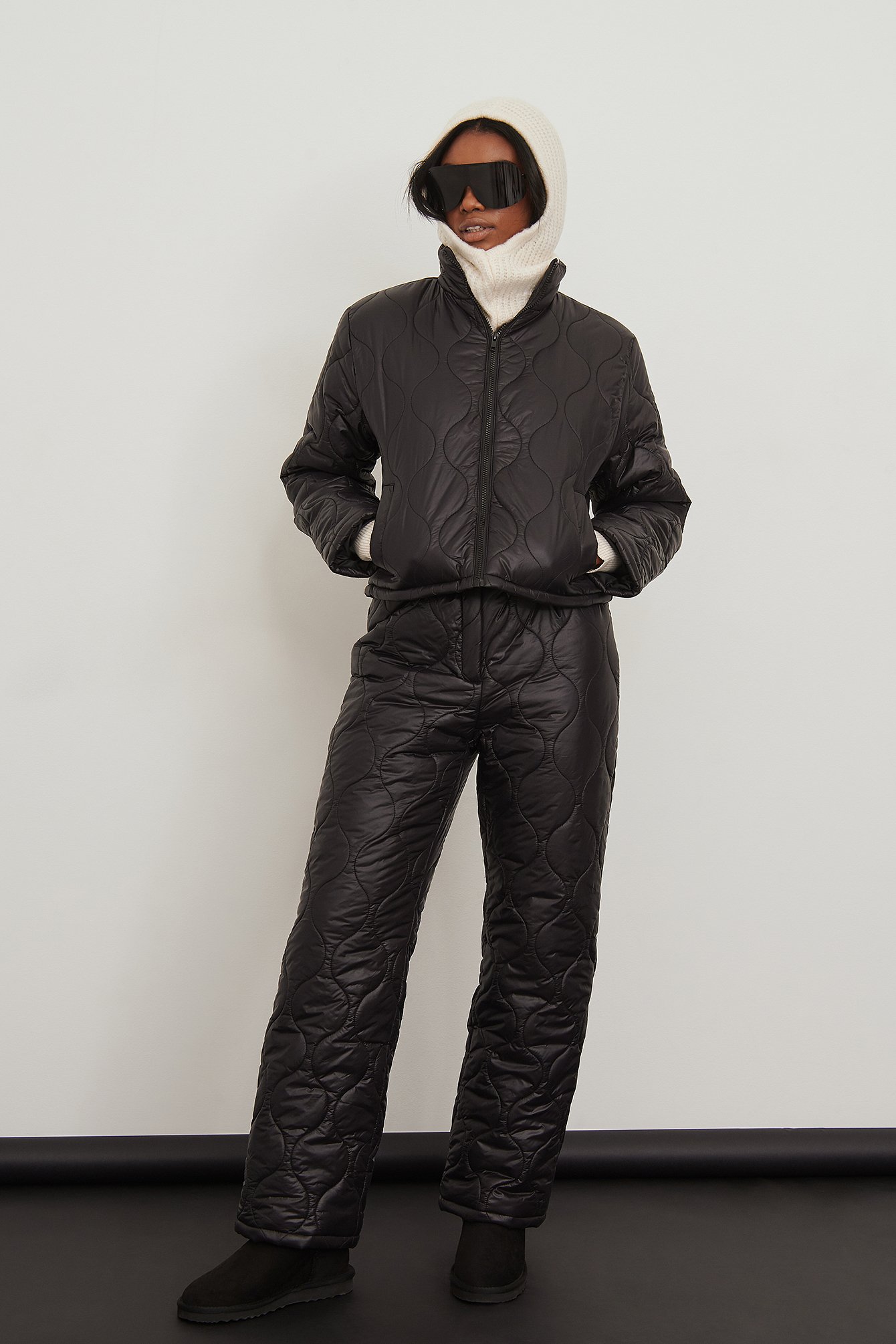 Black NA-KD Trend Quilted Pants