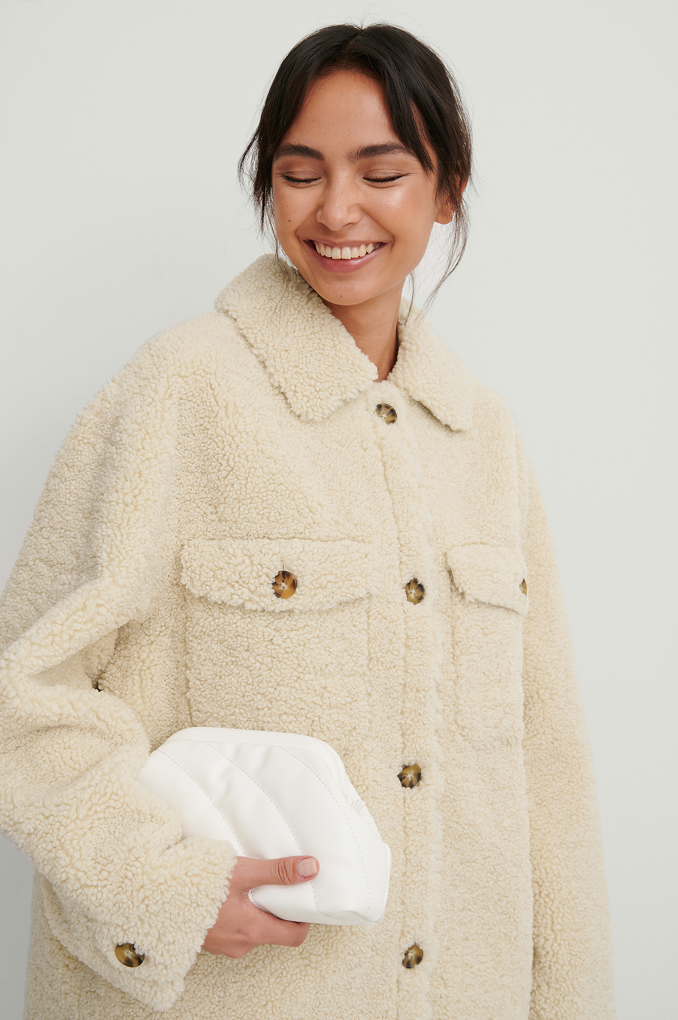 Quilted Pouch Bag White