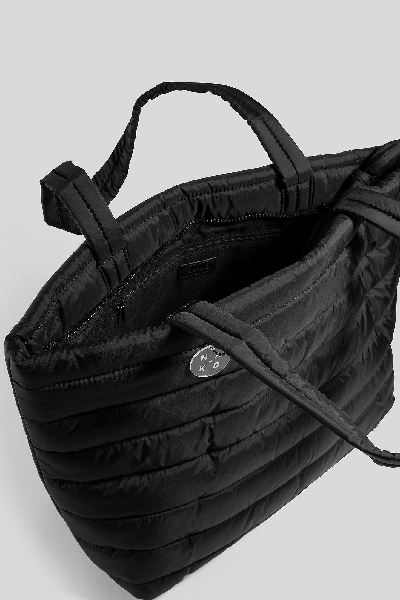 Black Quilted Shopper