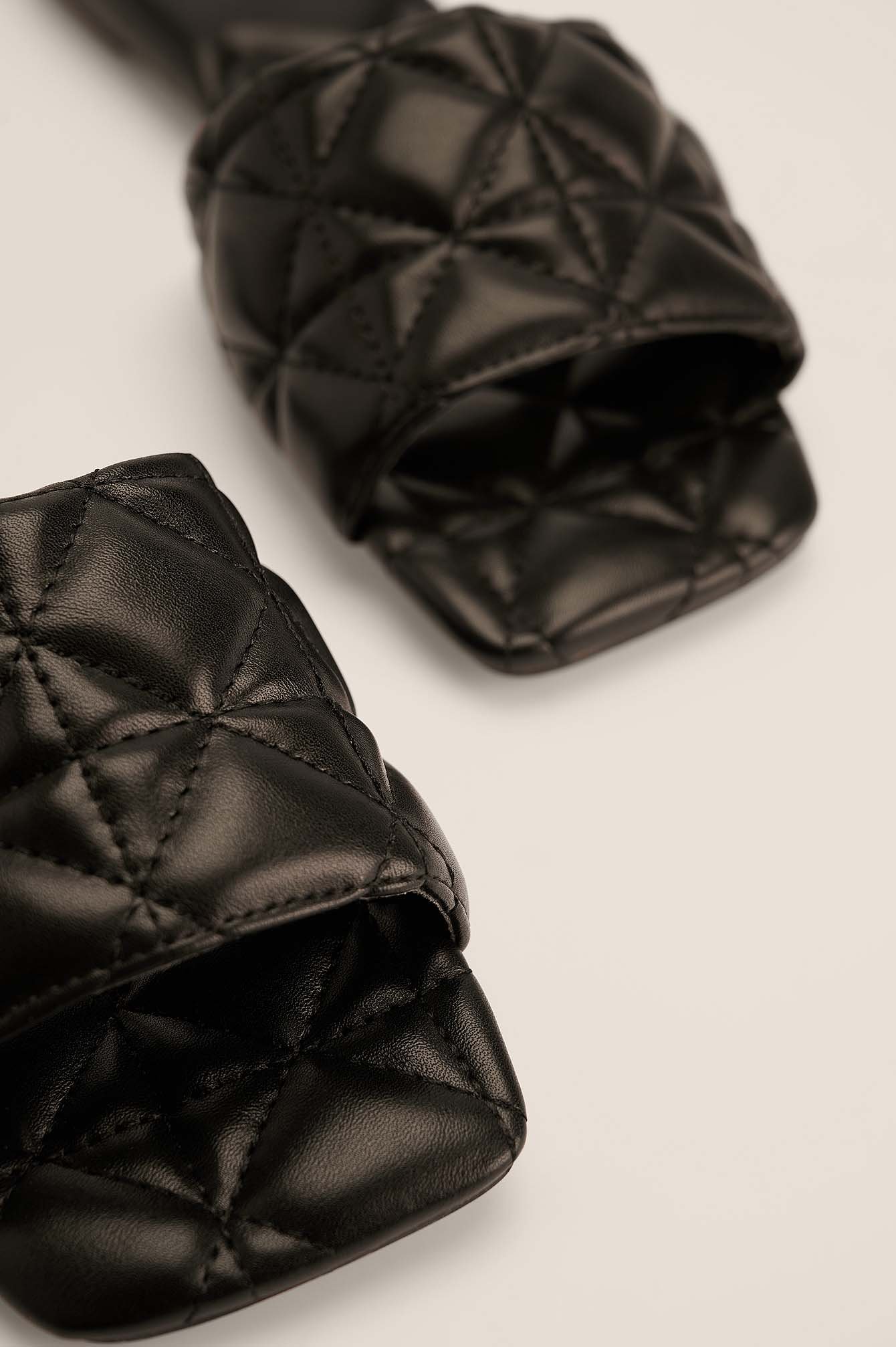 Black Quilted Slippers