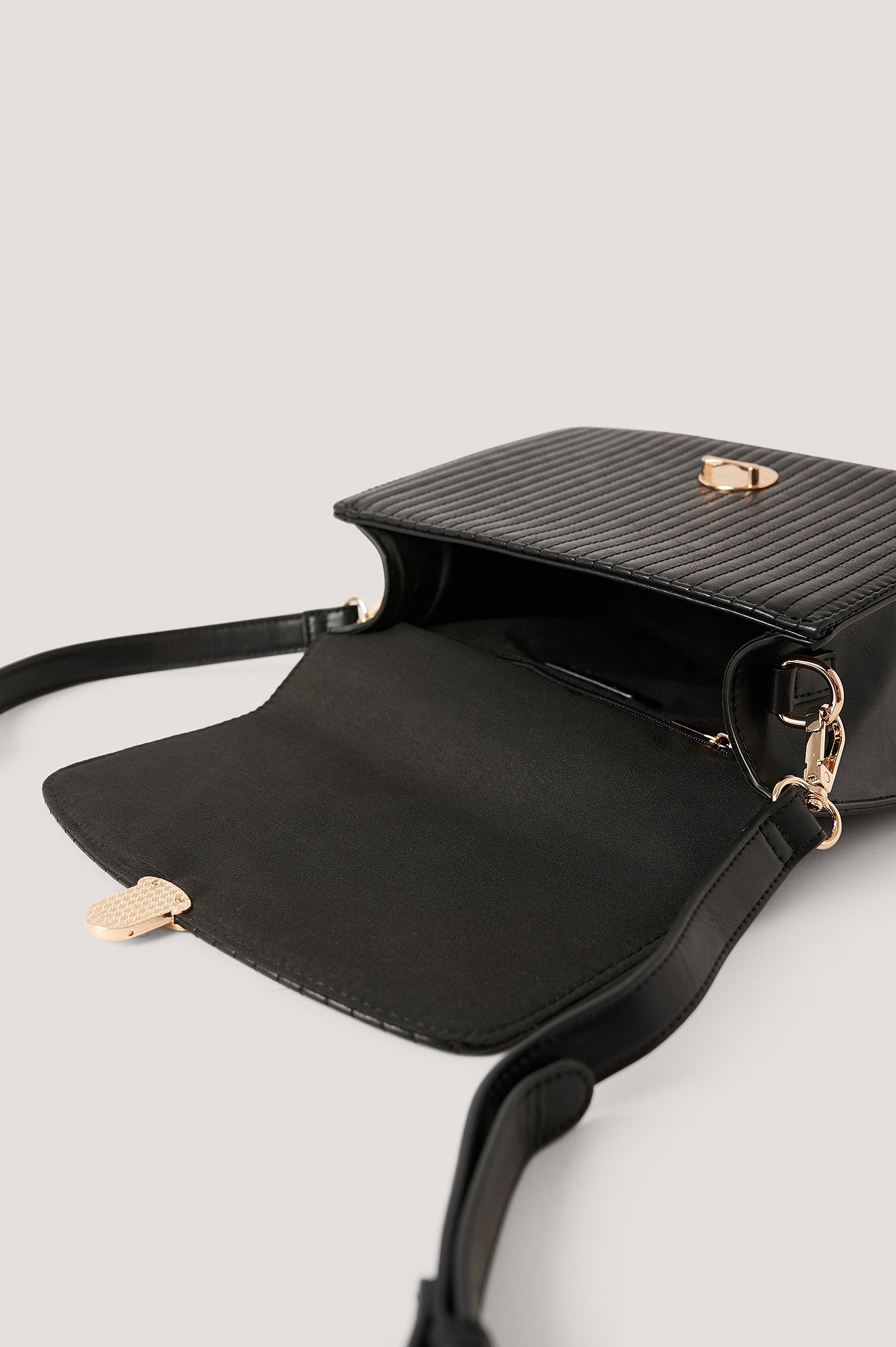 Quilted Top Handle Bag Black