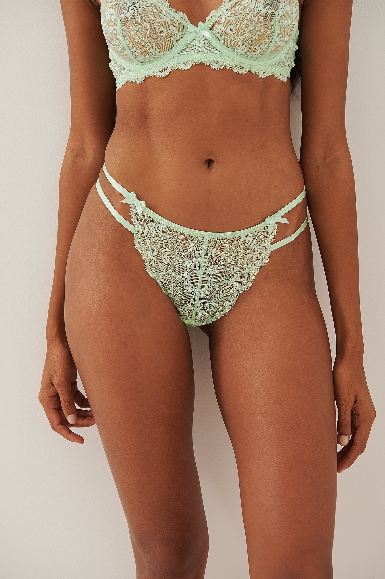 Pastel Green Qute Double Strap Thong
