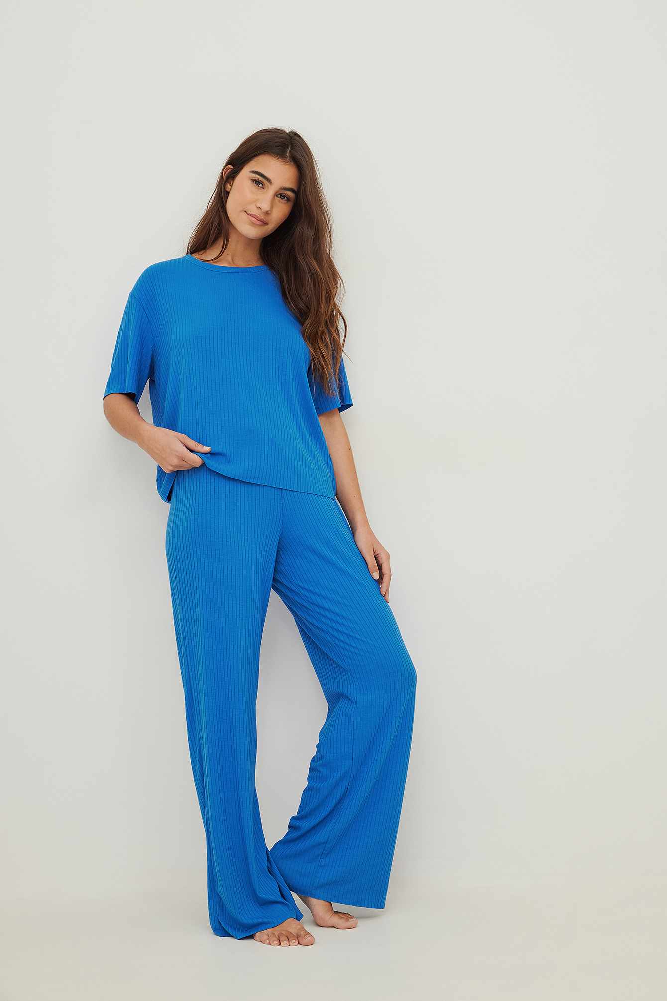 2-delige pyjama set maat 12 Item #P809 Rayon Floral Periwinkle Blue lounge set Kleding Dameskleding Pyjamas & Badjassen Nachthemden en tops 