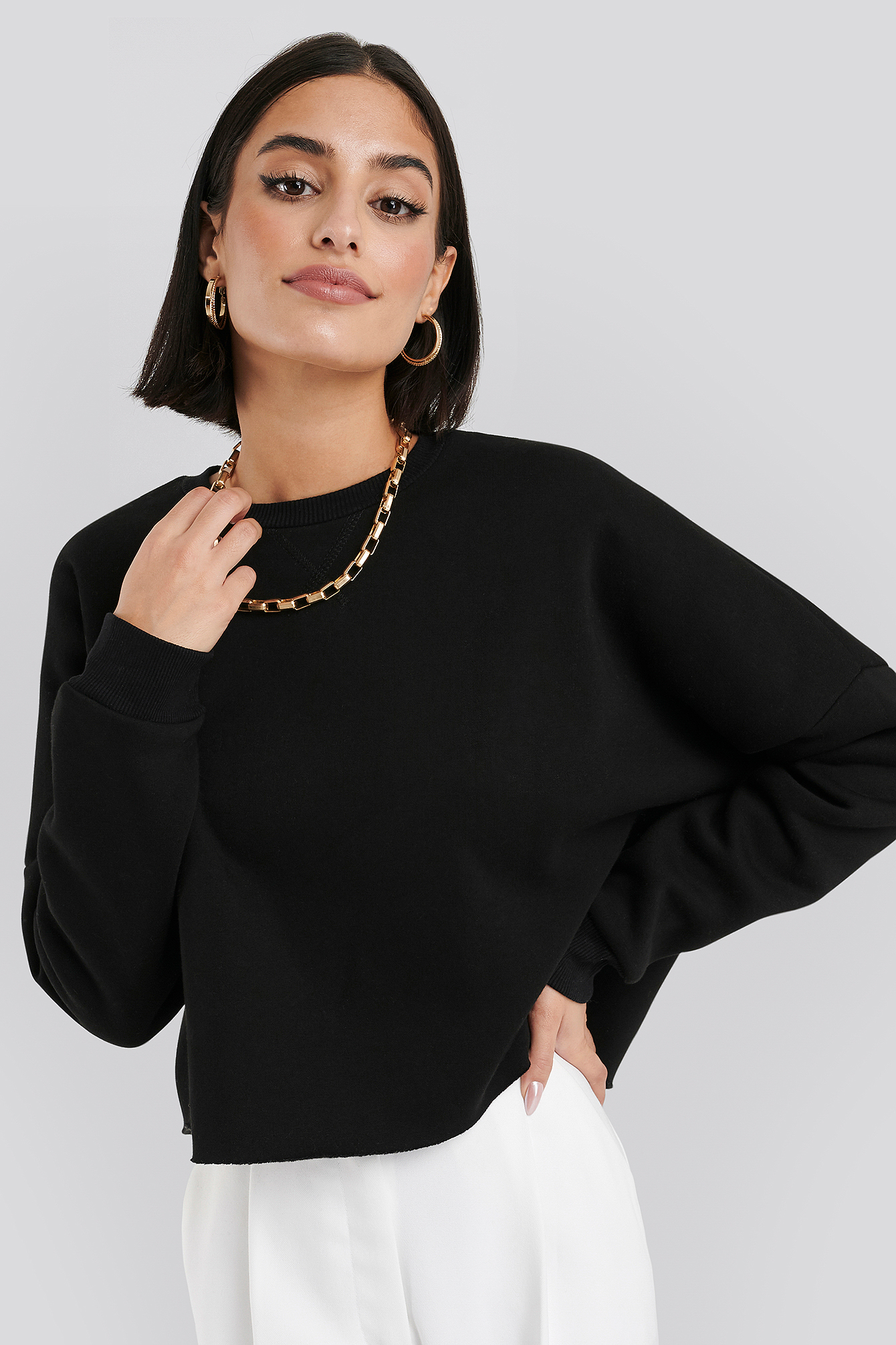 Raw Edge Sweater Black