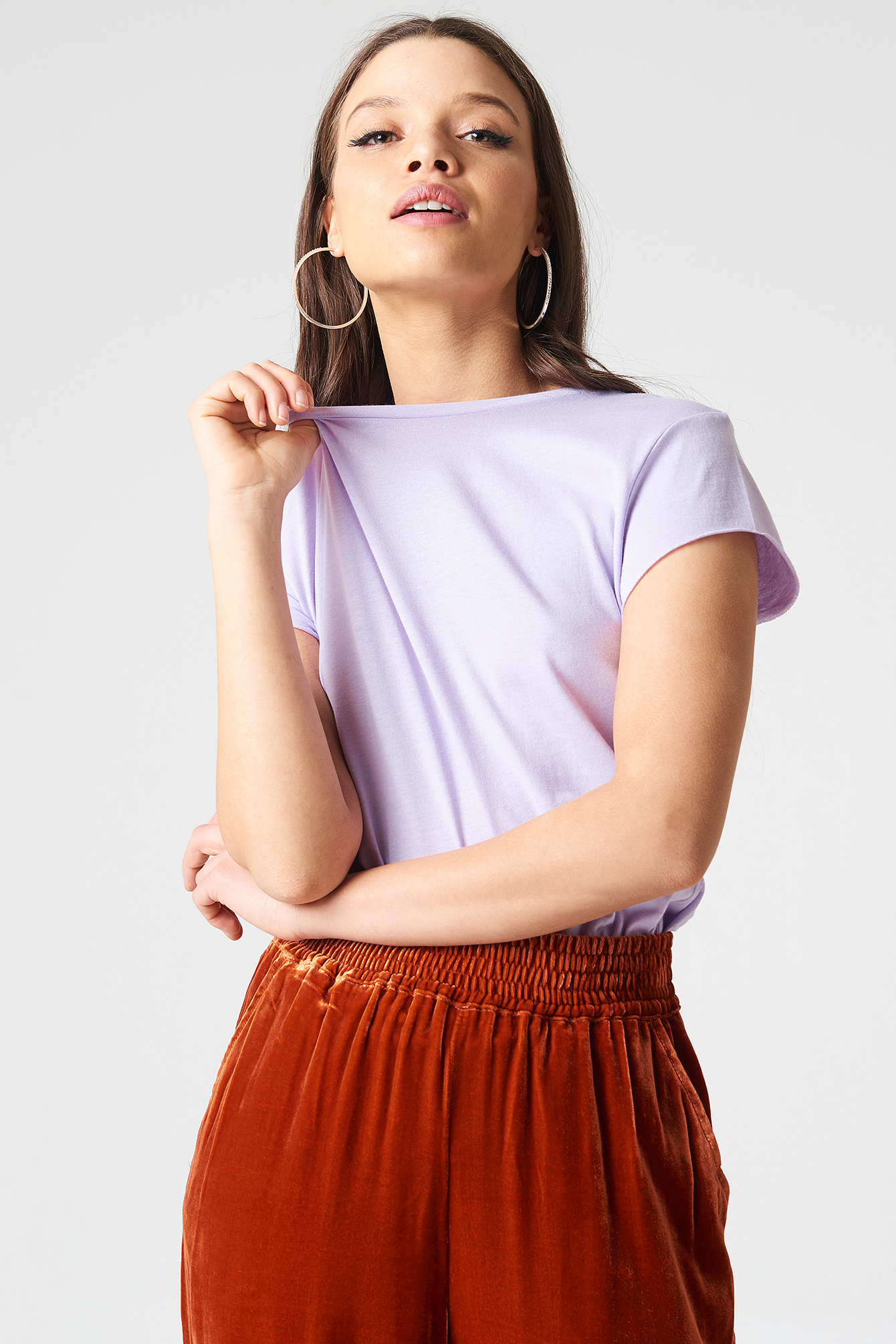 Raw Edge Tee Light Purple