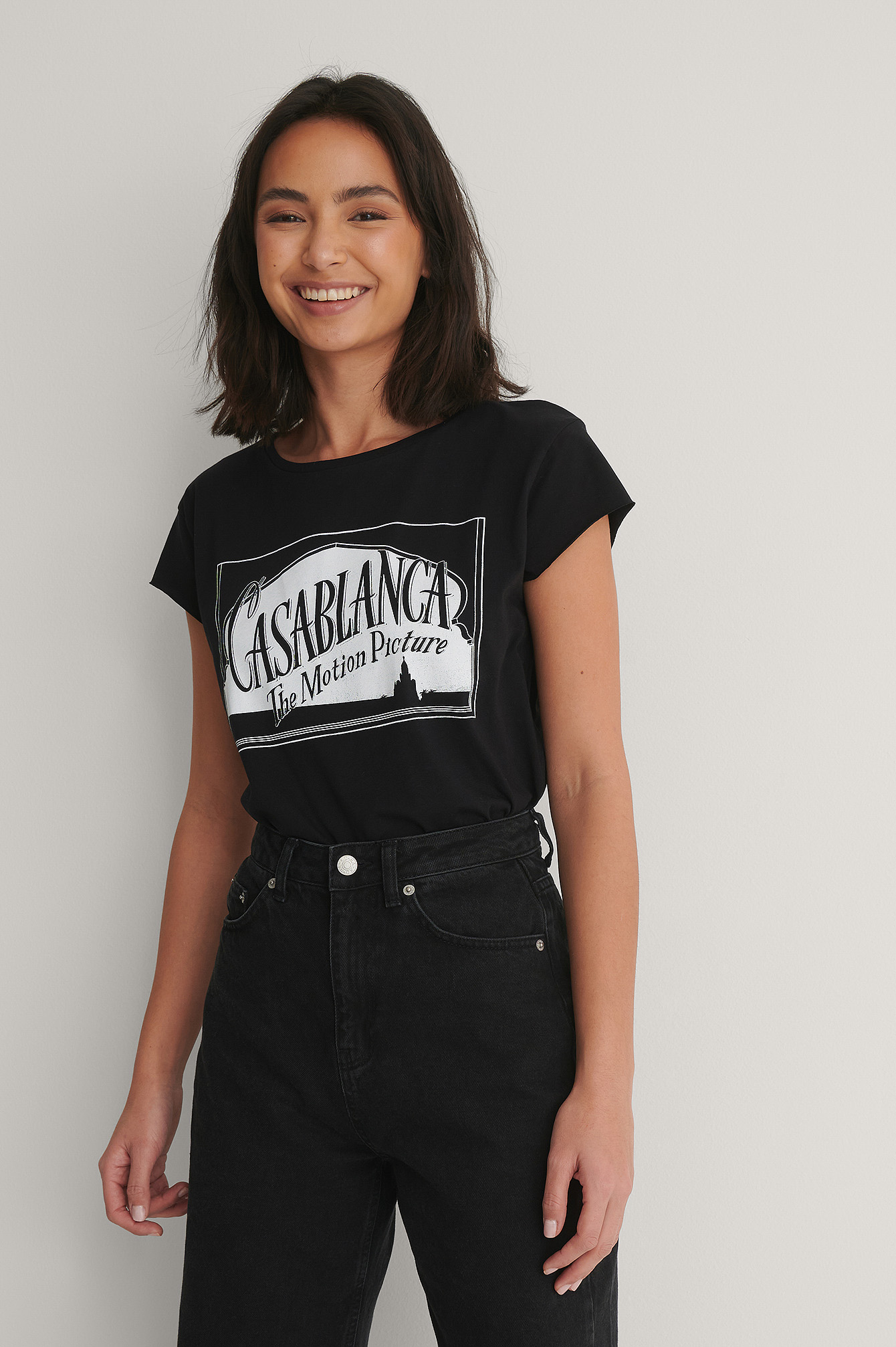 Black - Casablanca Økologisk T-skjorte Med Rå Kant
