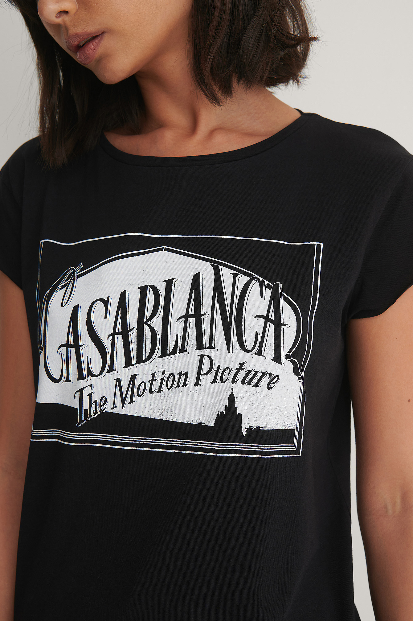 Black - Casablanca Ekologiczny T-shirt Bez Obszycia