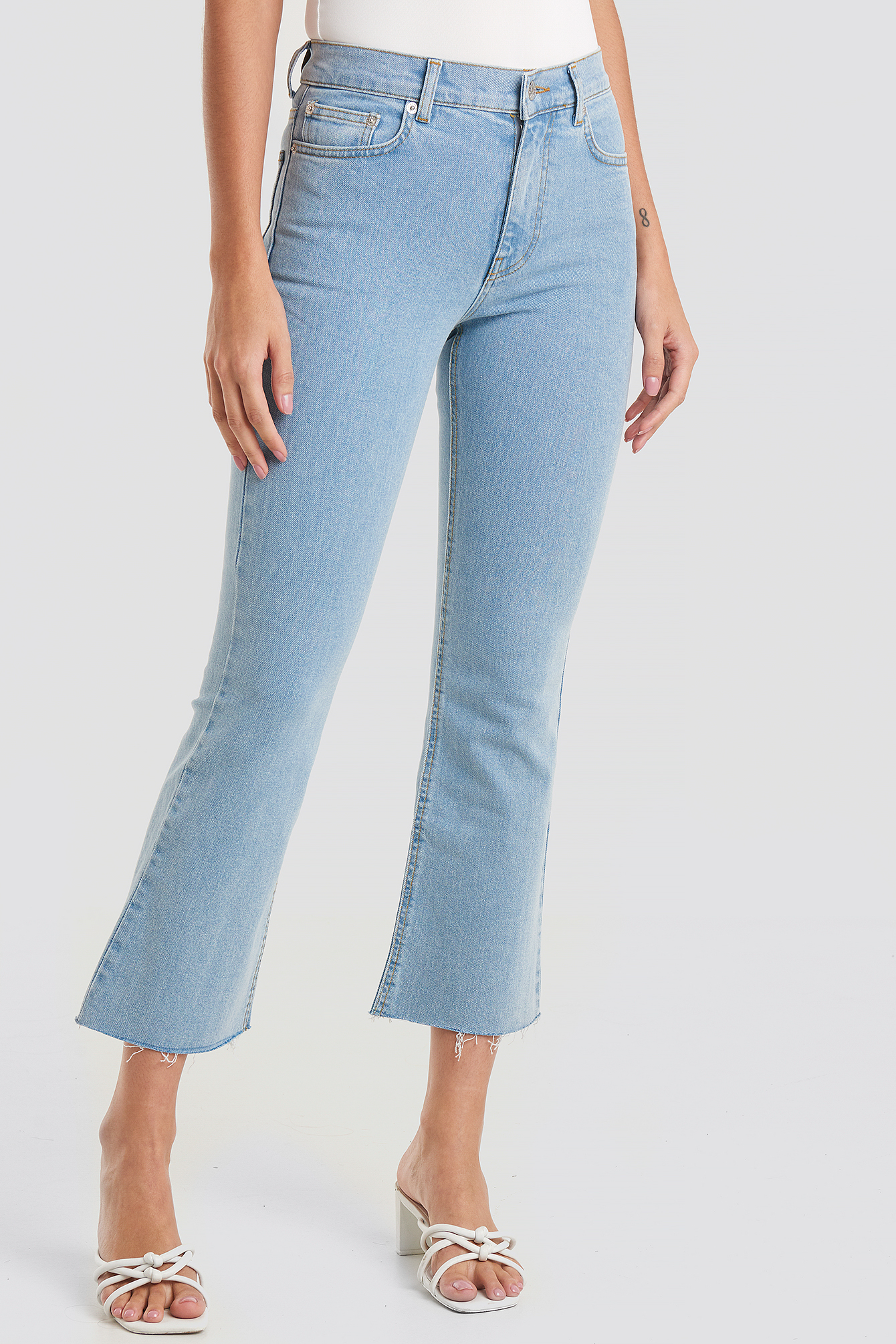 Raw Hem Kick Flare Jeans Blue Na Kd Com Raw Hem Kick Flare Jeans Blue Na Kd Com